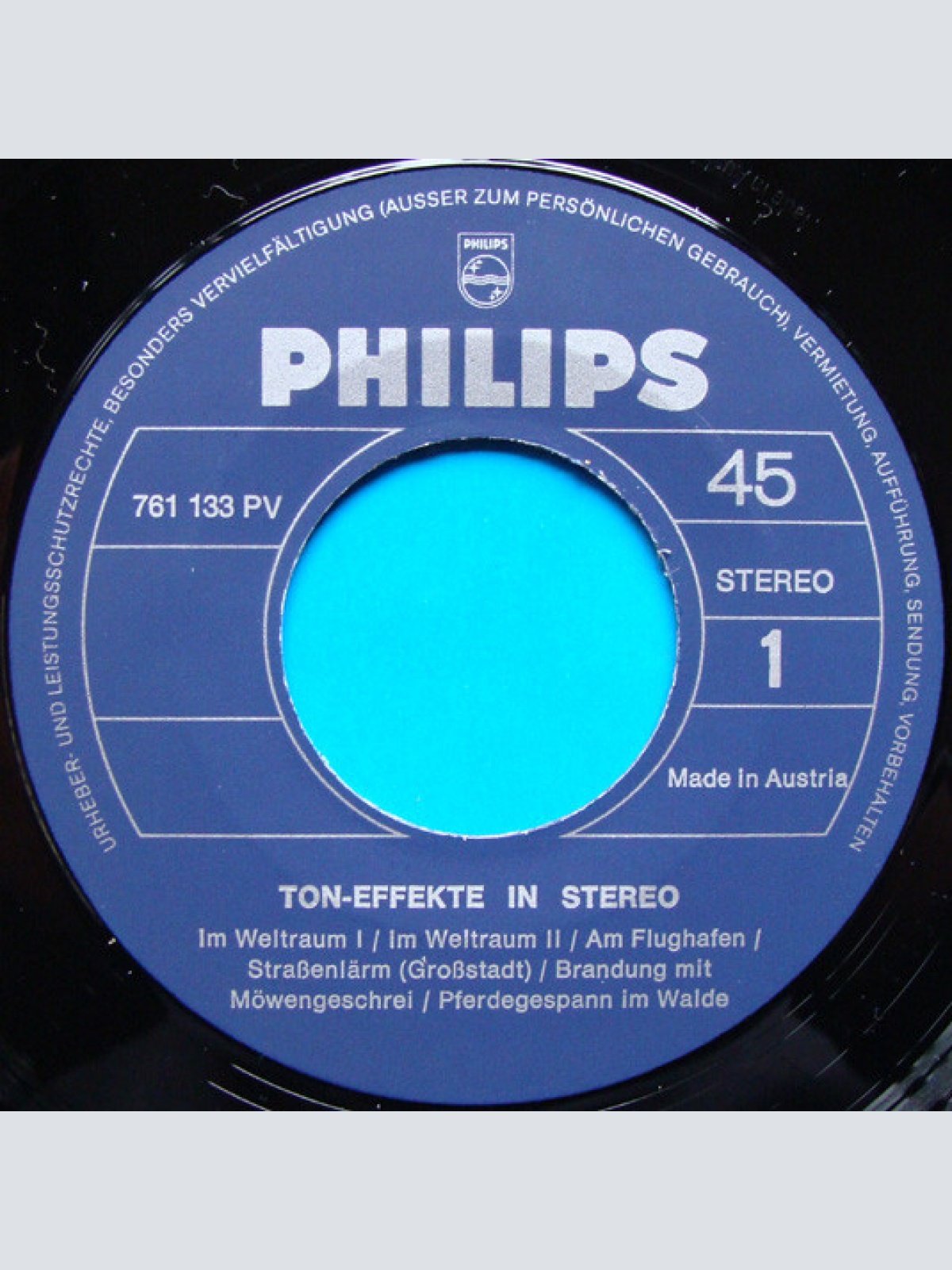 Vinyl / Unknown Artist - Ton-Effekte - Geräusch-Schallplatte Für Tonbandfreunde