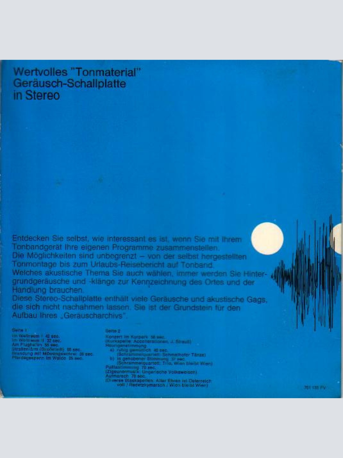 Vinyl / Unknown Artist - Ton-Effekte - Geräusch-Schallplatte Für Tonbandfreunde