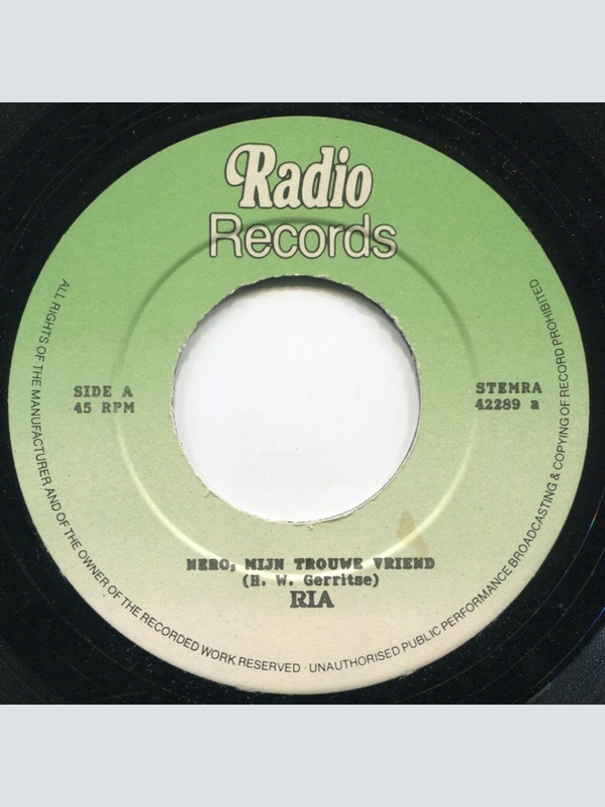 Vinyl / Ria (26) - Nero, M'n trouwe Vriend