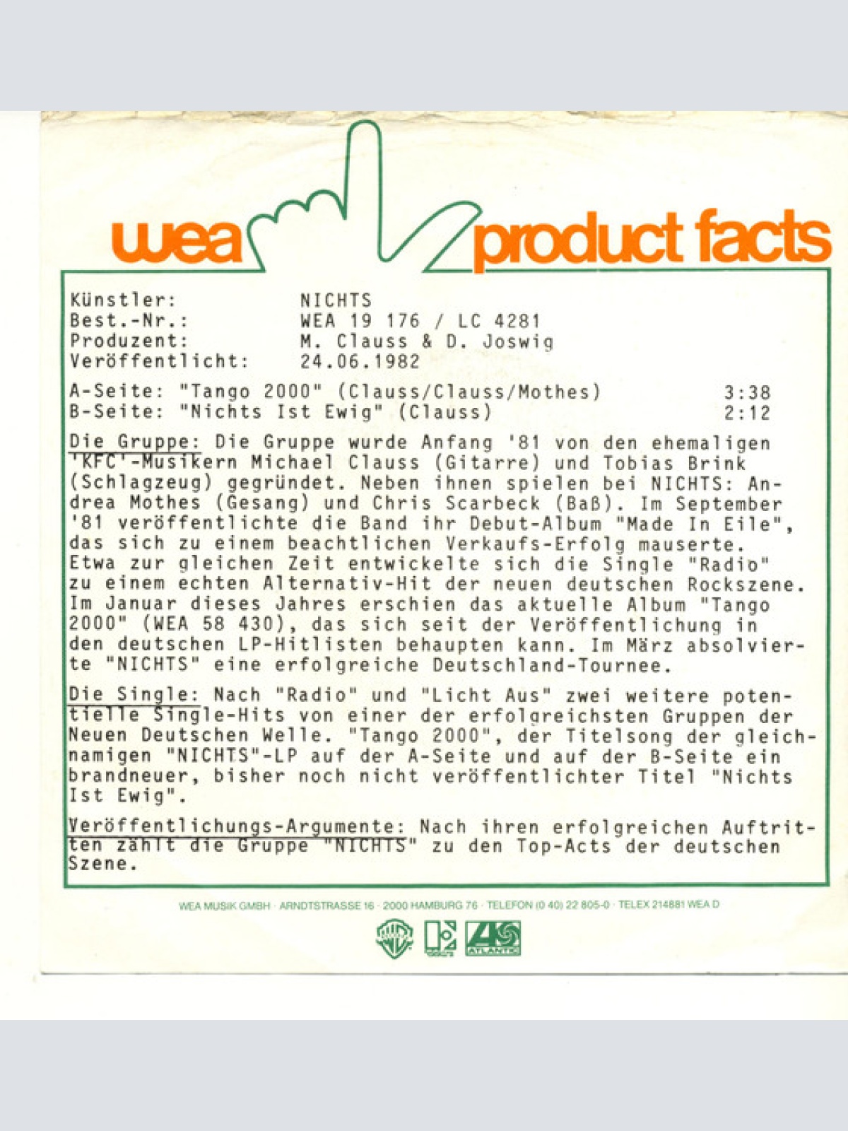 Vinyl / Nichts - Tango 2000