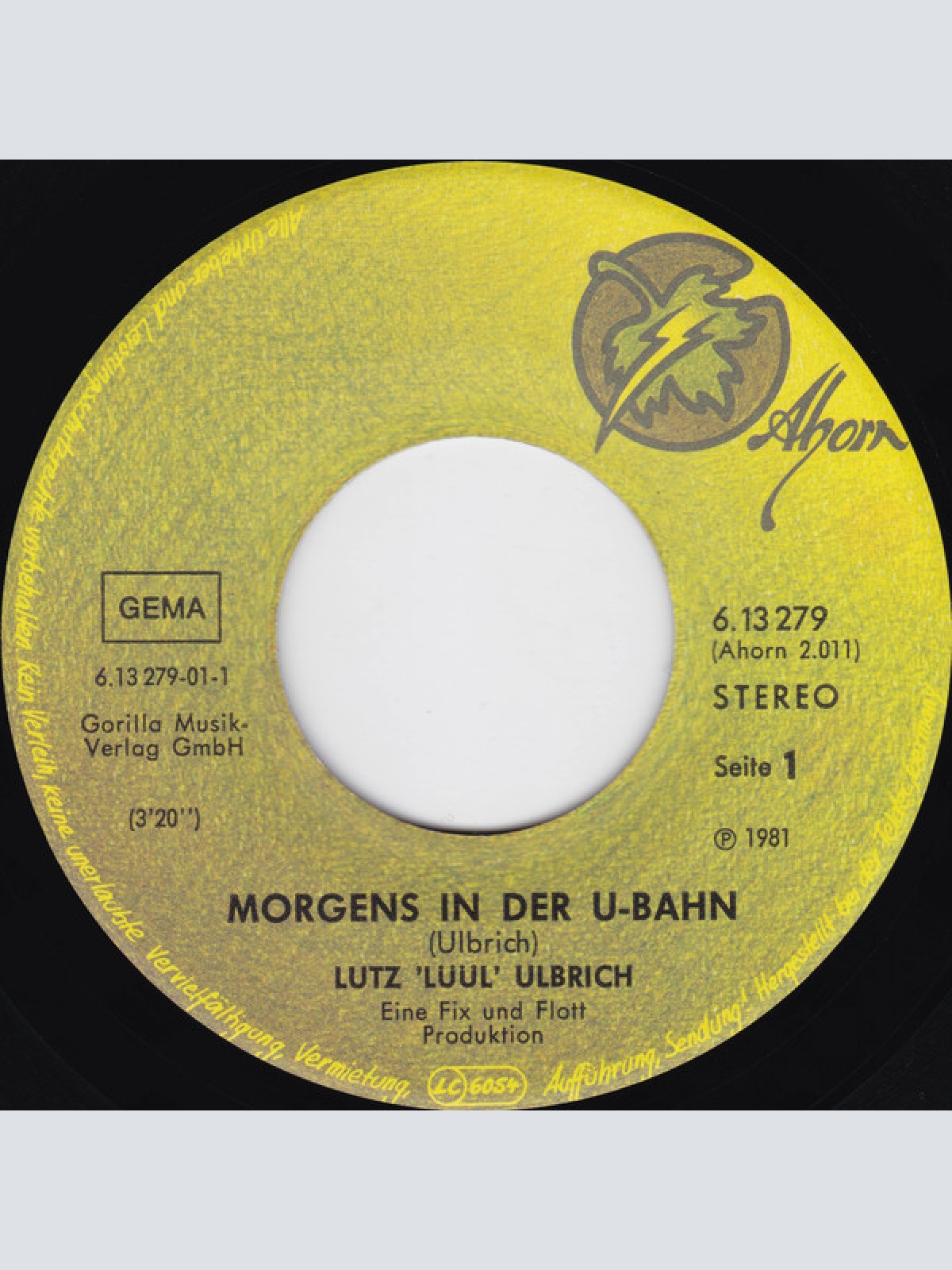 Vinyl / Lutz 'Lüül' Ulbrich* - Morgens In Der U-Bahn / Disco Diva