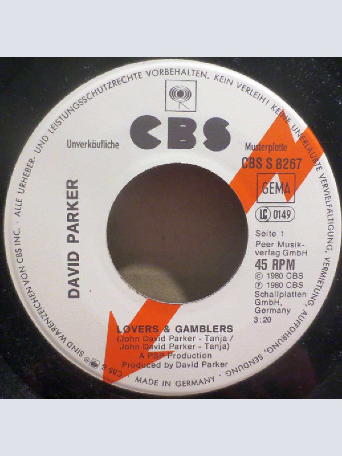 Vinyl / David Parker - Lovers And Gamblers