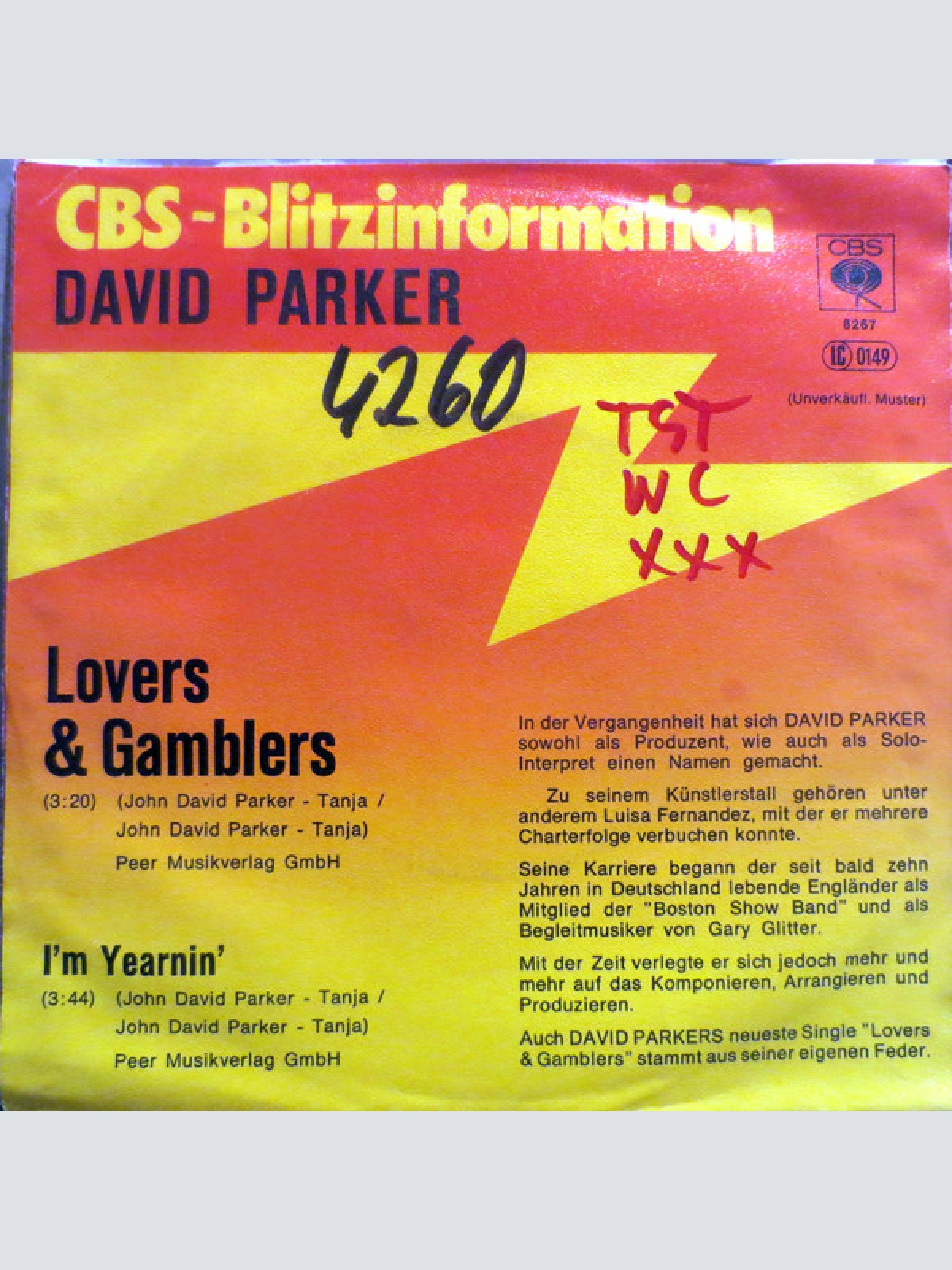 Vinyl / David Parker - Lovers And Gamblers
