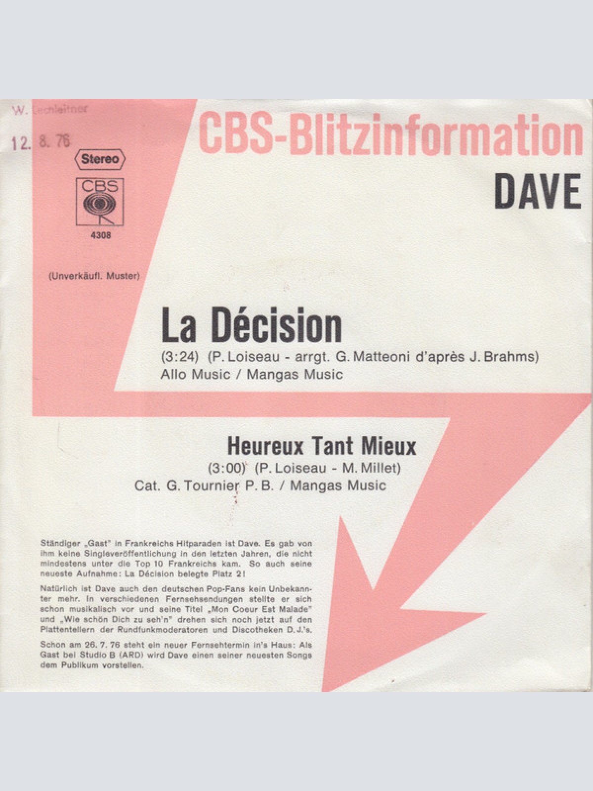 Vinyl / Dave (13) - La Décision