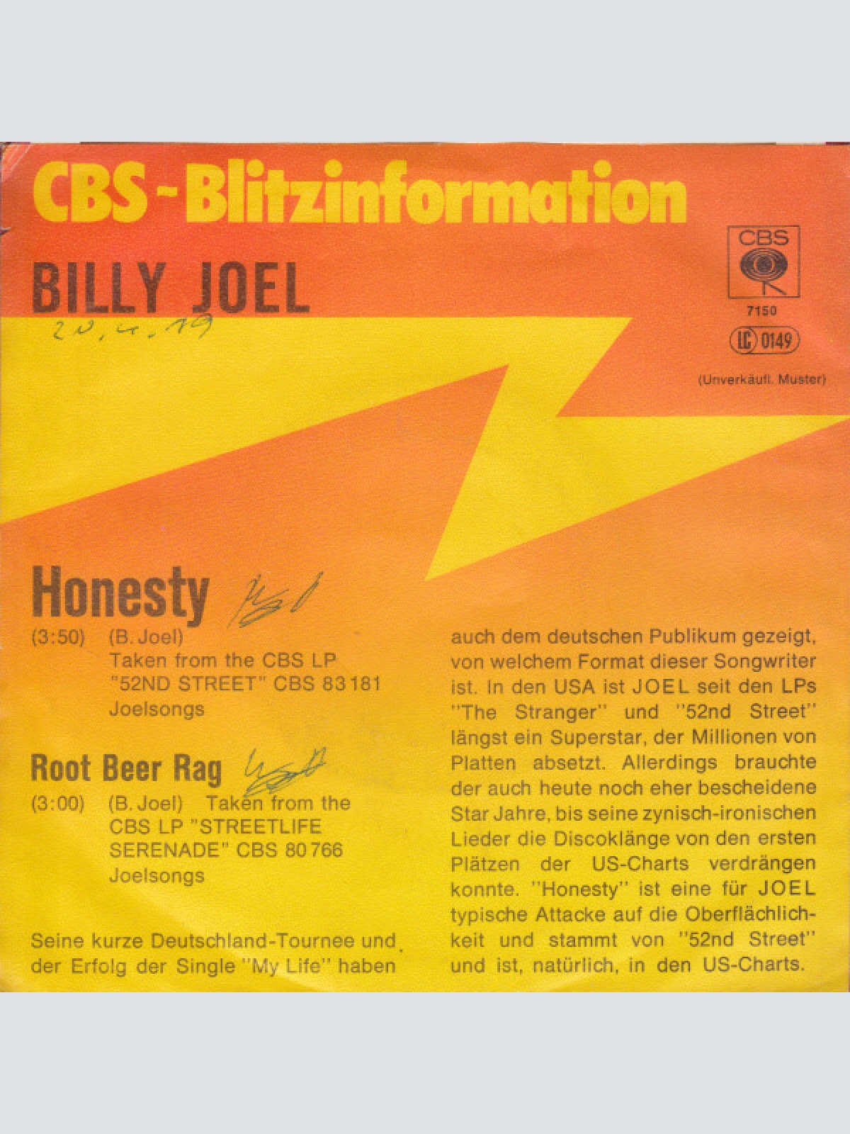 Vinyl / Billy Joel - Honesty