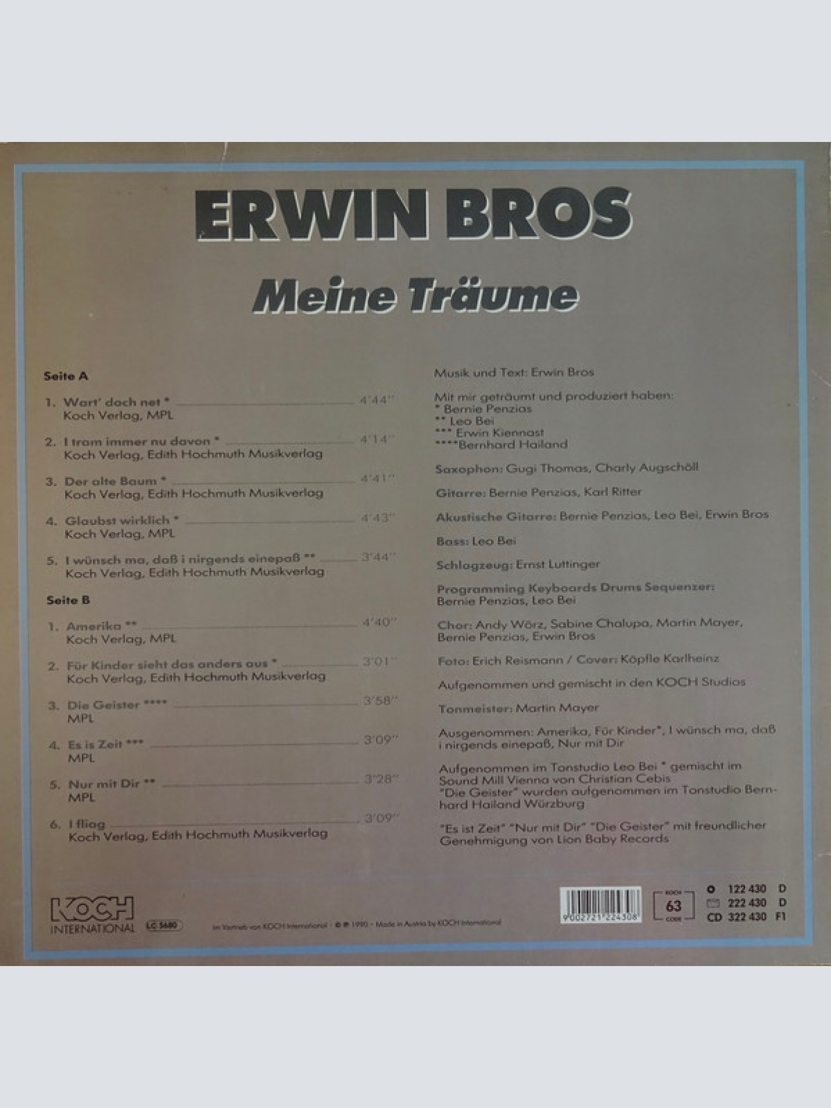 Vinyl / Erwin Bros - Meine Träume