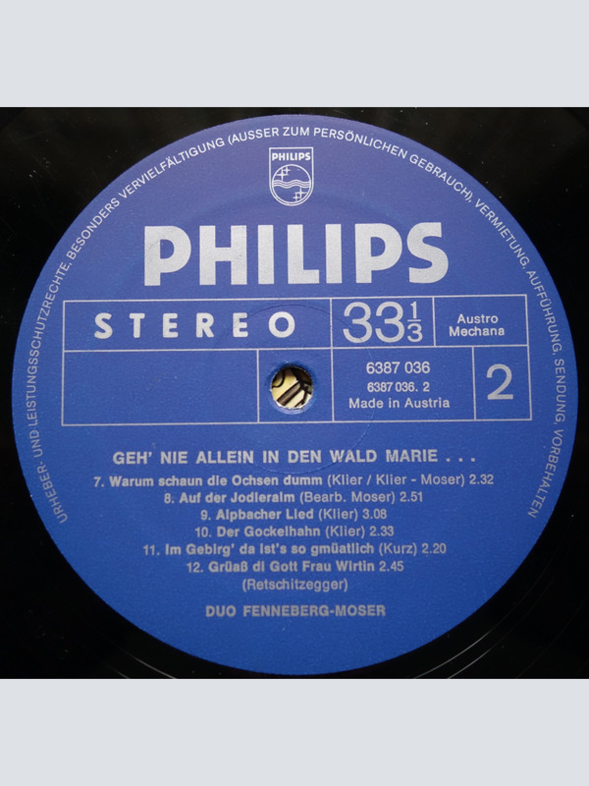 Vinyl / Die Tiroler Stimmungskanonen Fenneberg-Moser* - Geh' Nie Allein In Den Wald Marie...