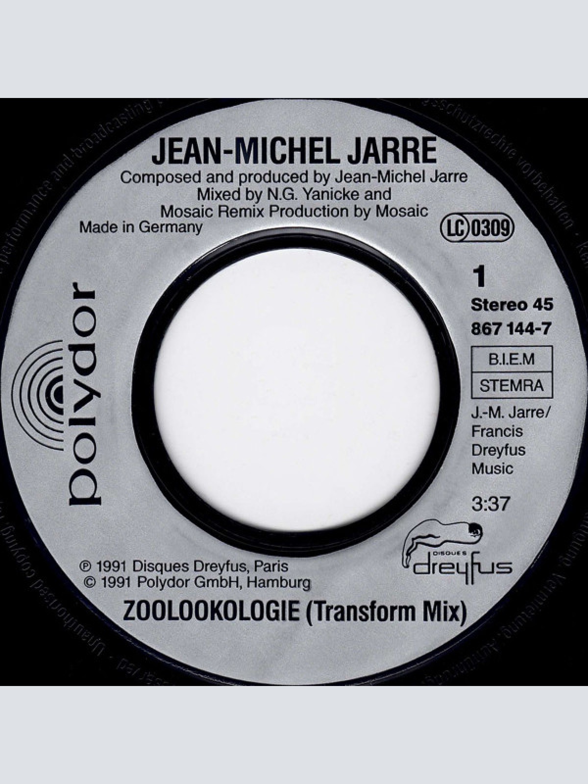 Vinyl / Jean-Michel Jarre - Zoolook / Oxygene (Remixed By Mosaic)