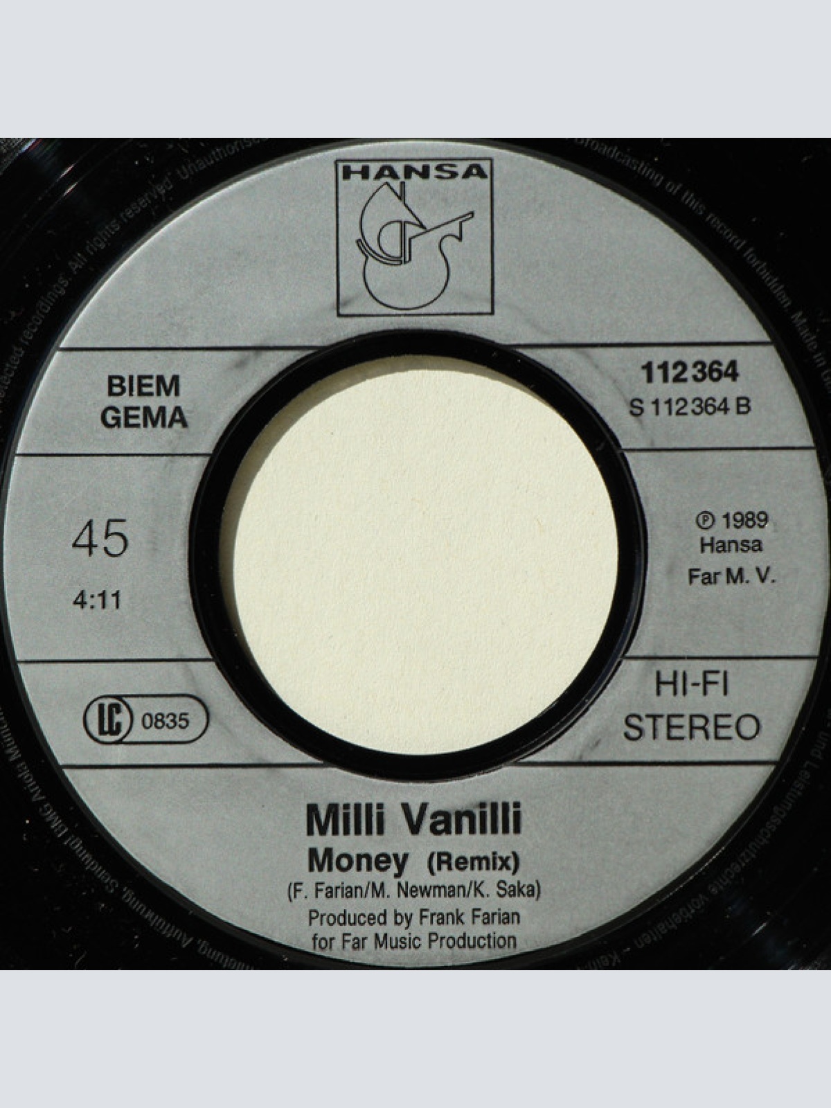 Vinyl / Milli Vanilli - Blame It On The Rain