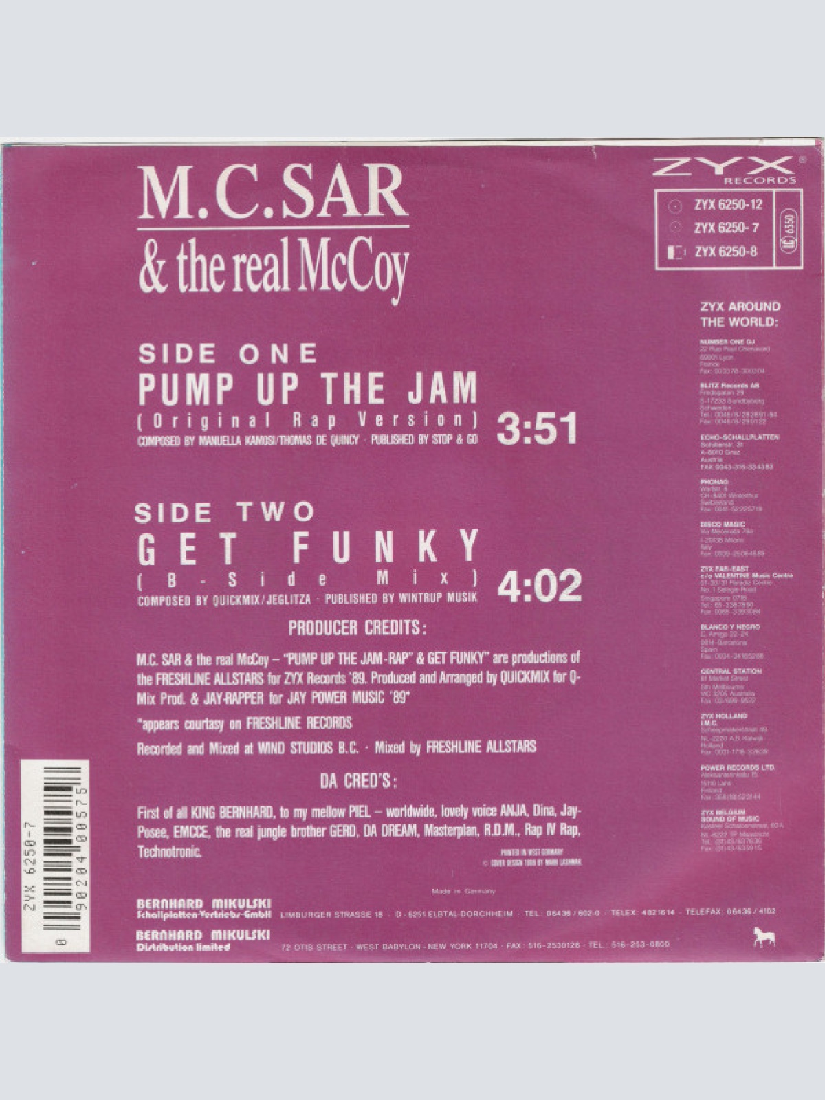 Vinyl / M.C.Sar & The Real McCoy* - Pump Up The Jam Rap