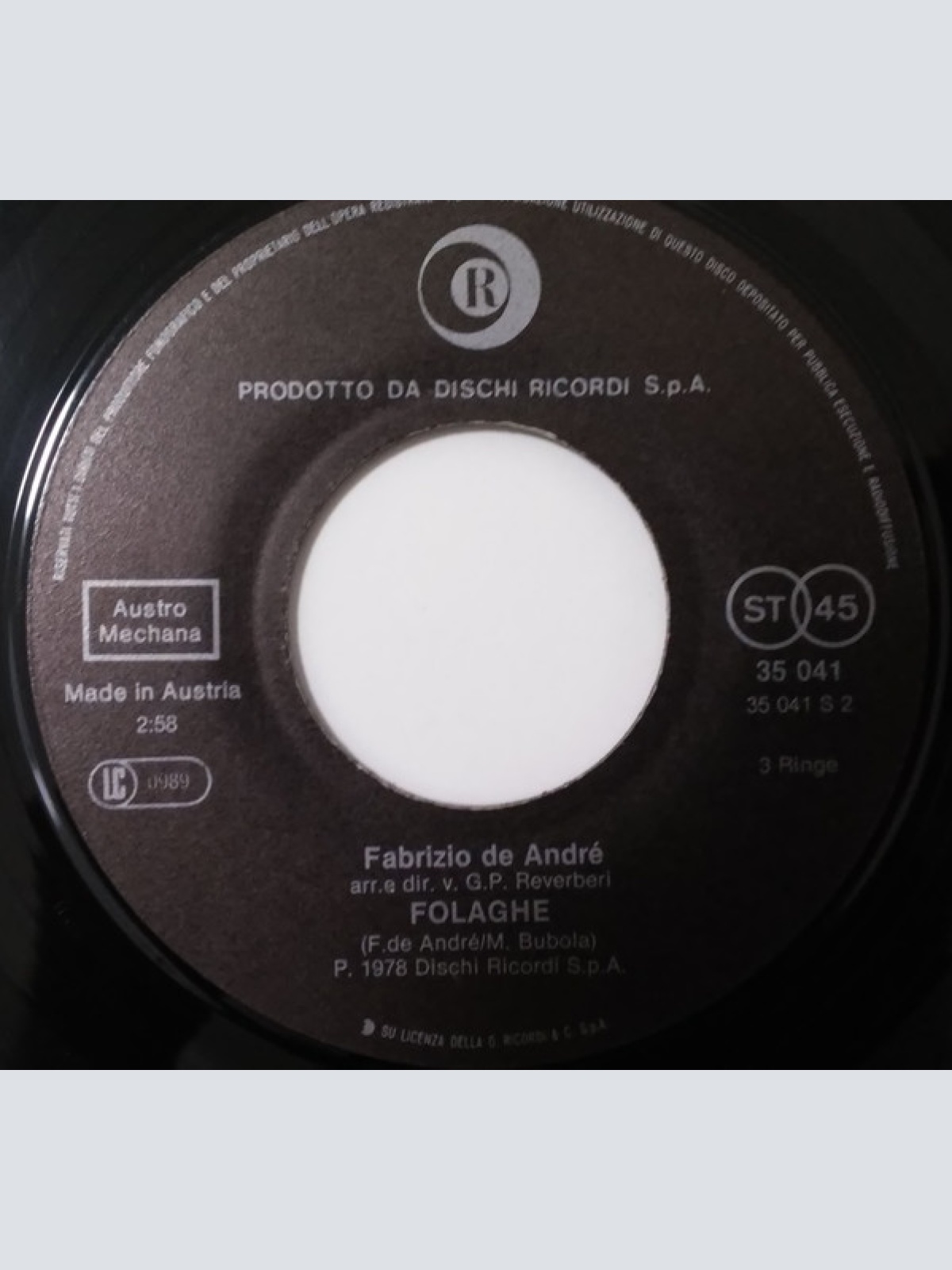 Vinyl / Fabrizio De André - Andrea