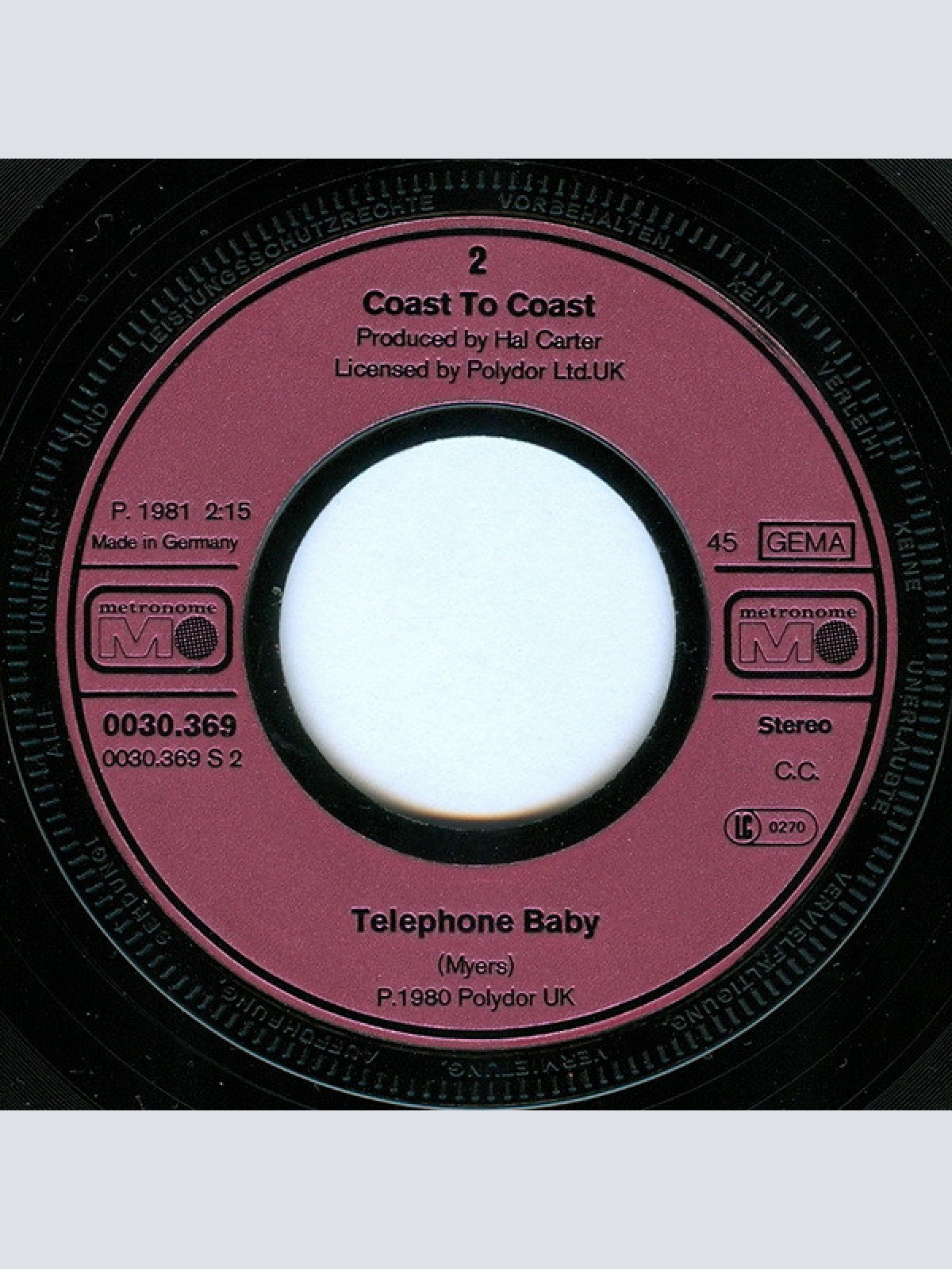 Vinyl / Coast To Coast - (Do) The Hucklebuck