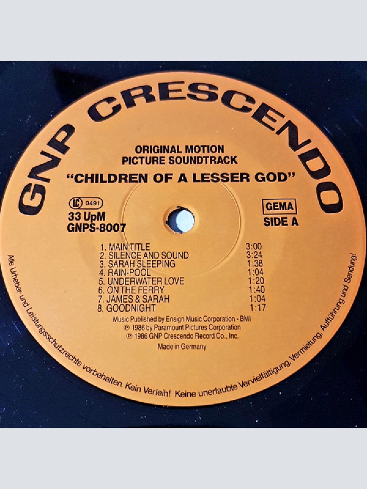 Vinyl / Michael Convertino - Gottes Vergessene Kinder (Children Of A Lesser God - Original Motion Picture Soundtrack)