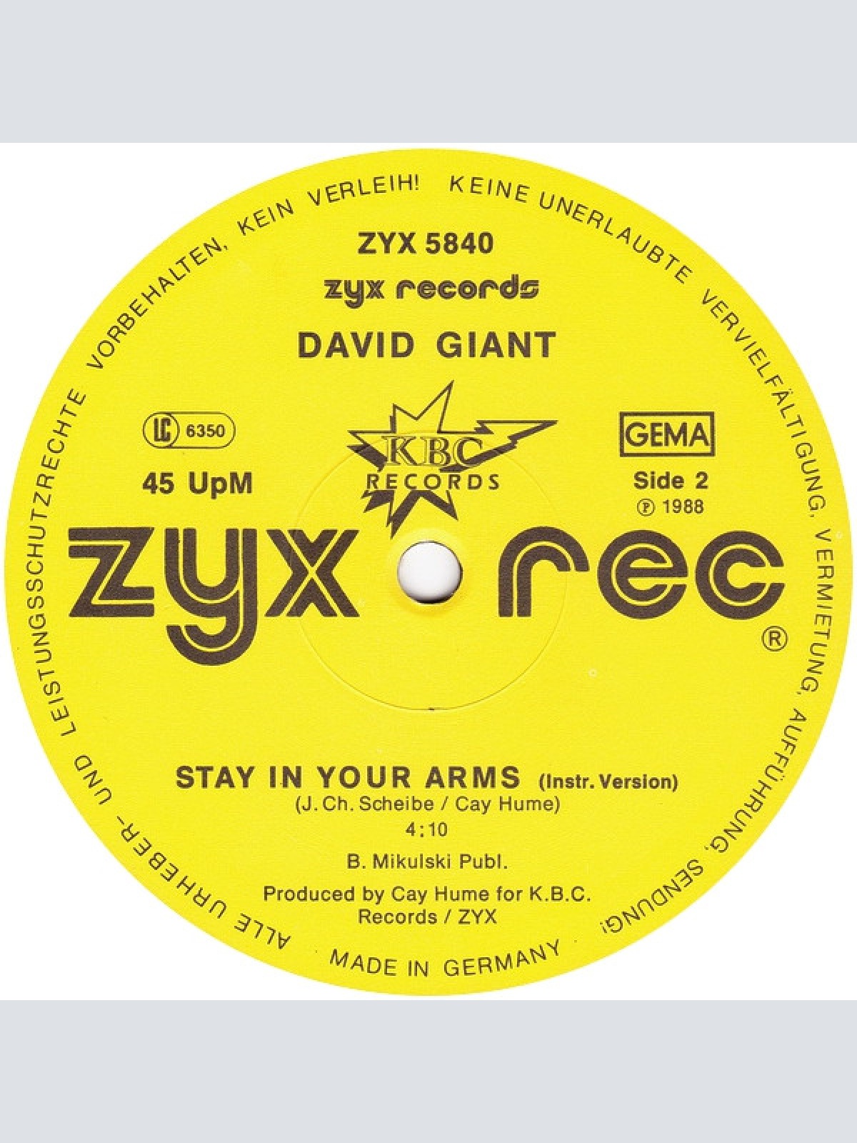 Vinyl / David Giant - Stay In Your Arms