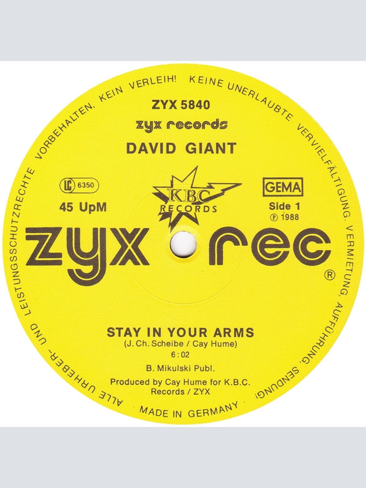 Vinyl / David Giant - Stay In Your Arms