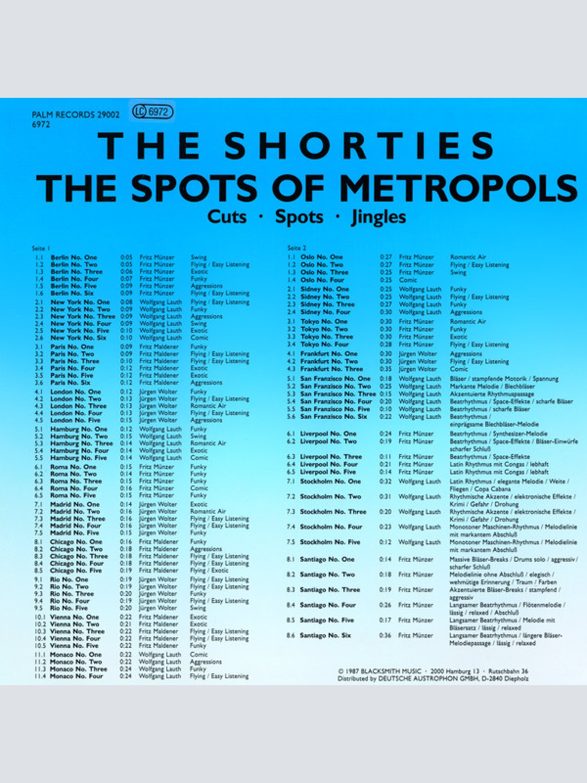 Vinyl / Various - The Shorties - The Spots of Metropols - Cuts - Spots - Jingles