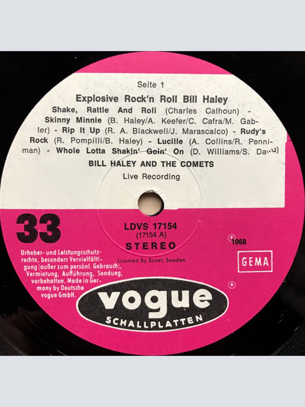 Vinyl / Bill Haley And His Comets - Live Explosive Rock'n'Roll