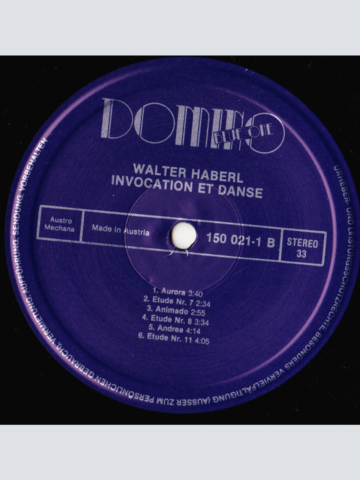 Vinyl / Walter Haberl - Invocation Et Danse