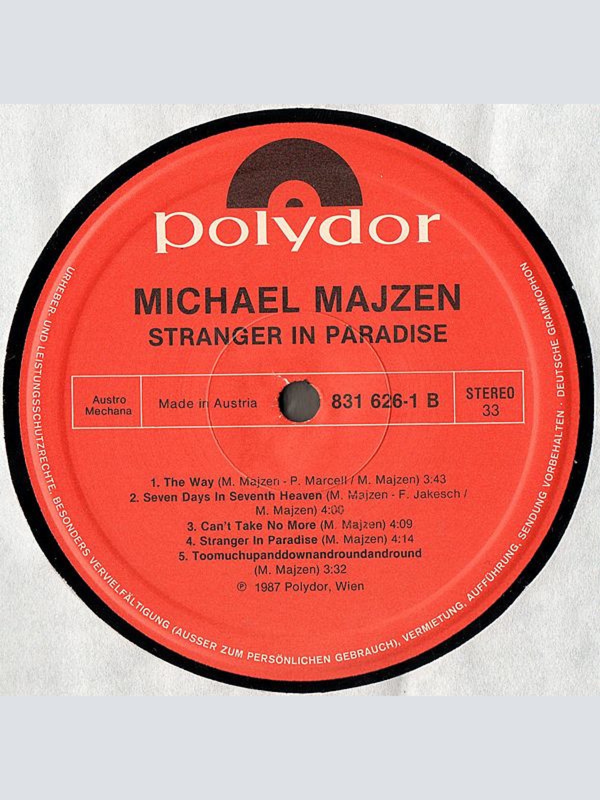 Vinyl / Michael Majzen* - Stranger In Paradise