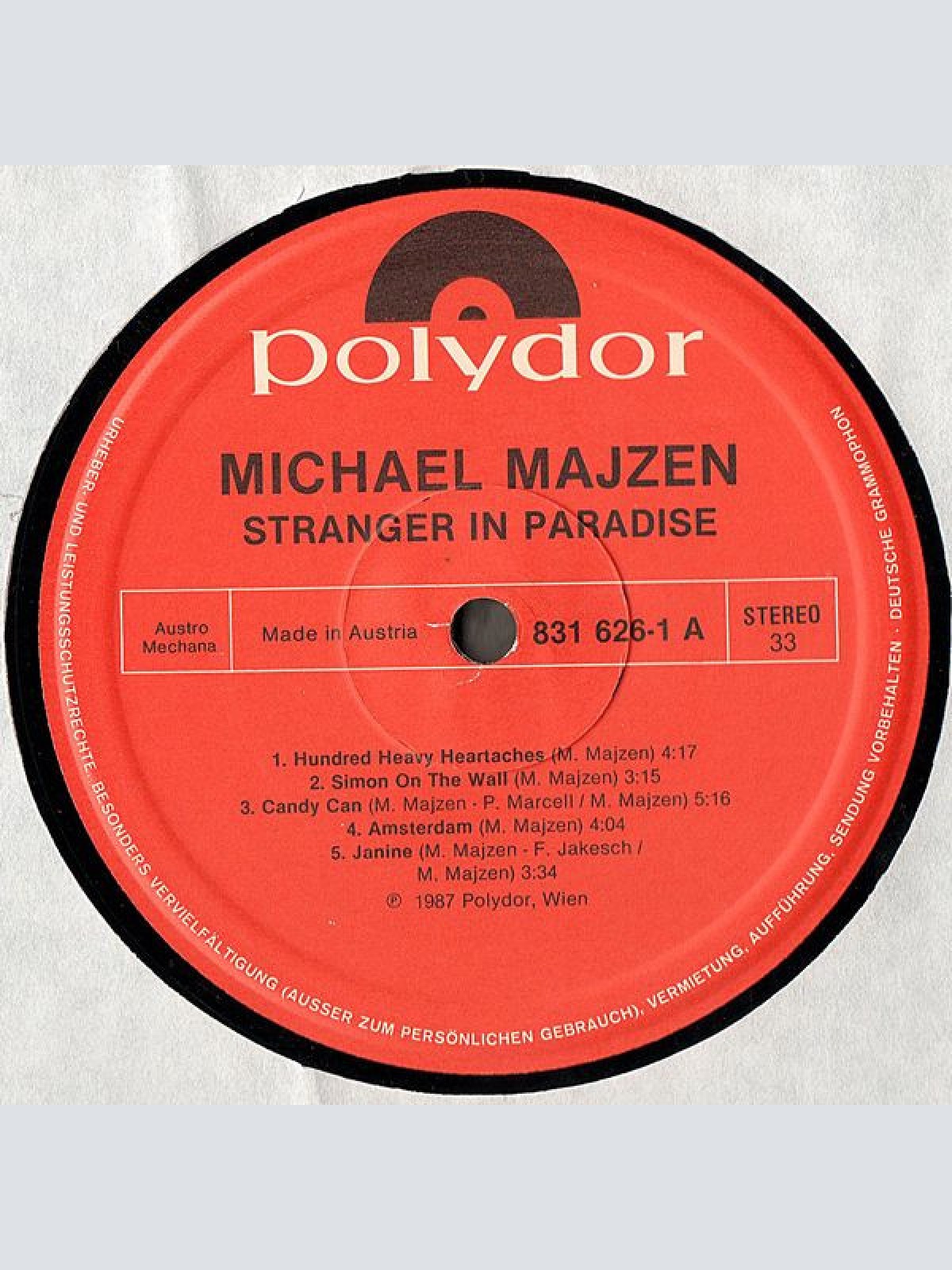 Vinyl / Michael Majzen* - Stranger In Paradise