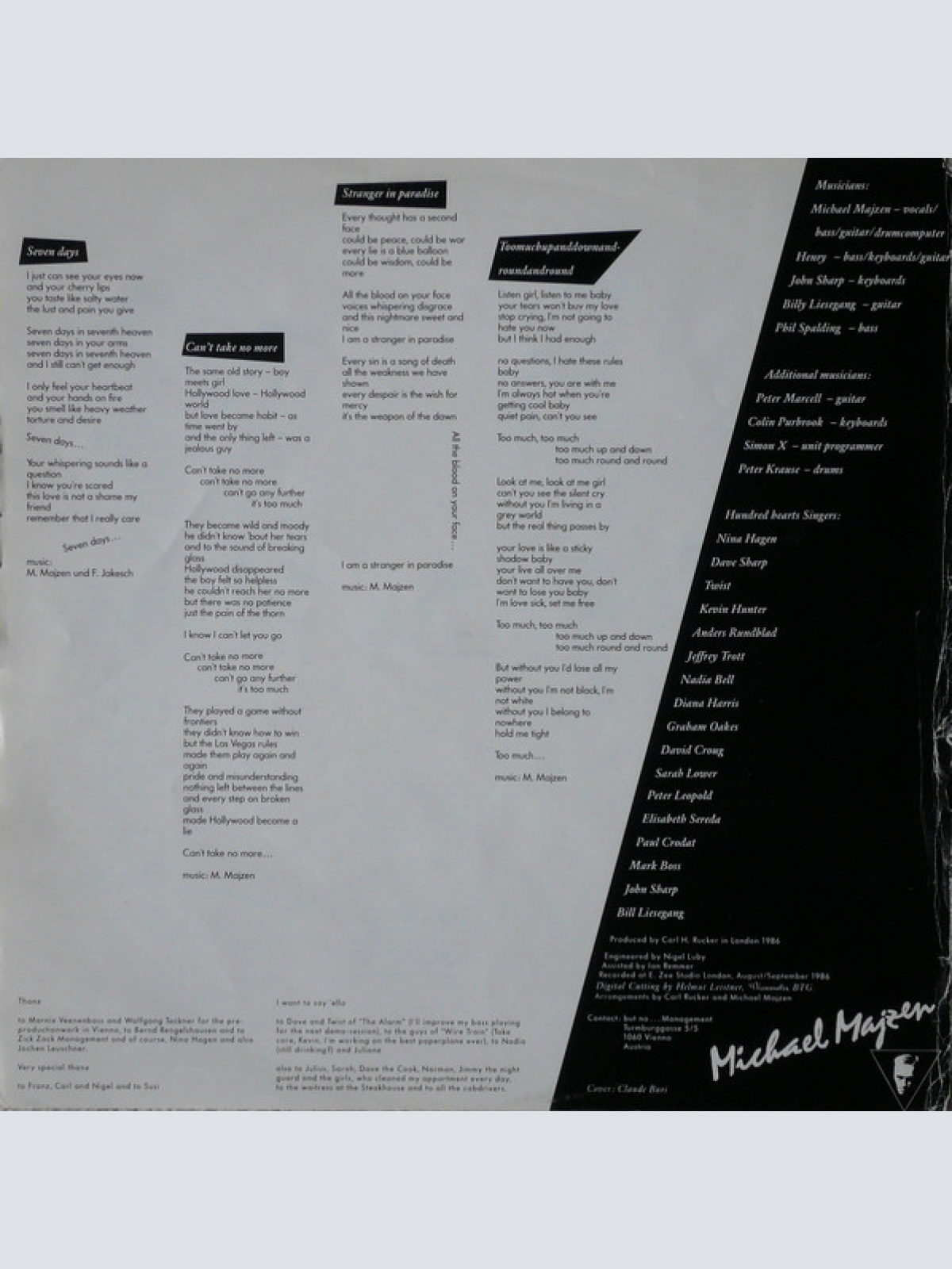 Vinyl / Michael Majzen* - Stranger In Paradise