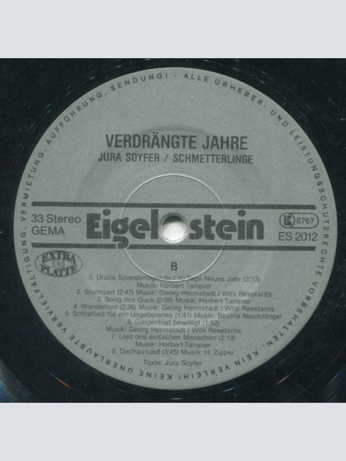 Vinyl / Jura Soyfer / Schmetterlinge - Verdrängte Jahre