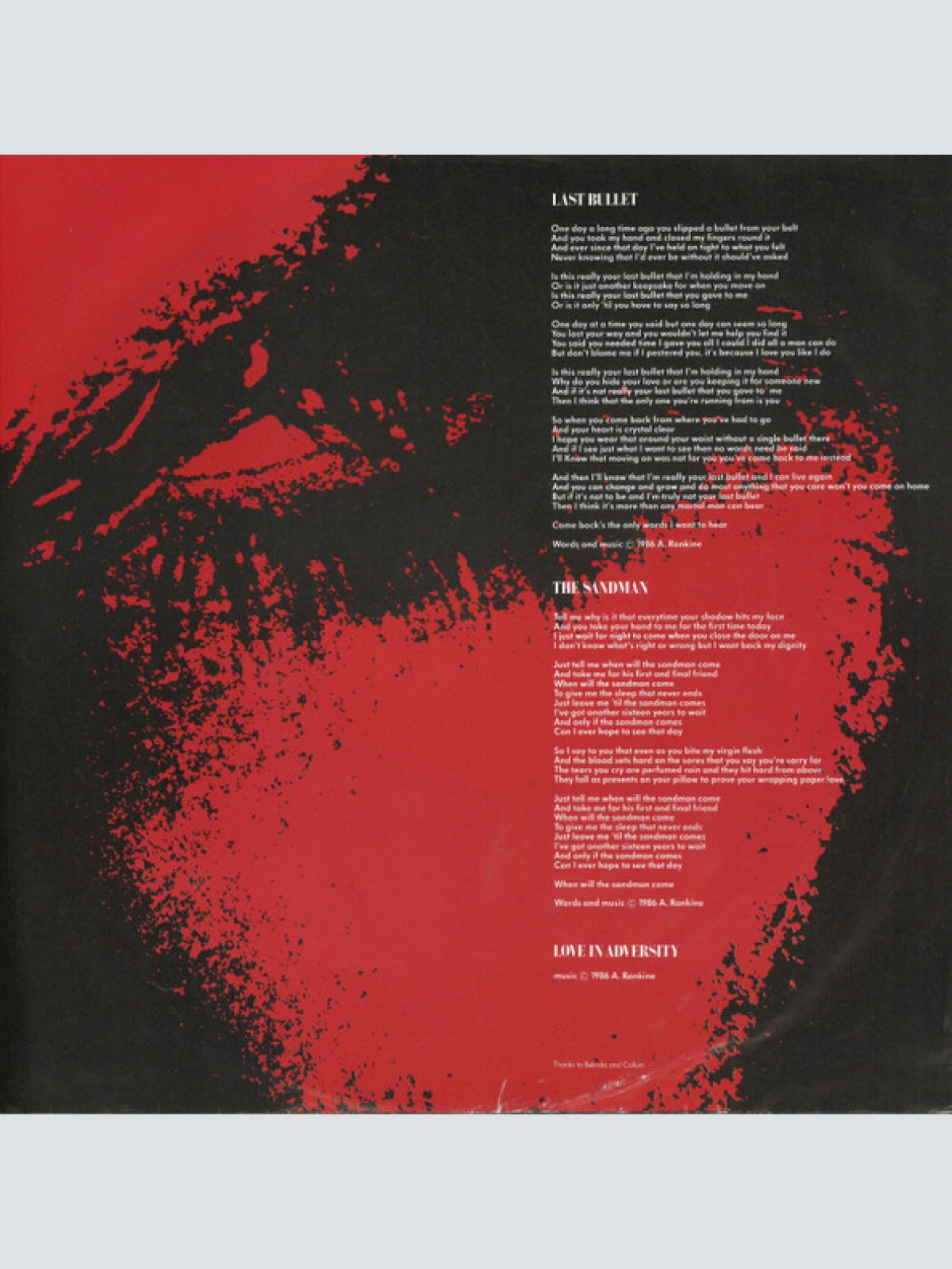 Vinyl / Alan Rankine - The World Begins To Look Her Age