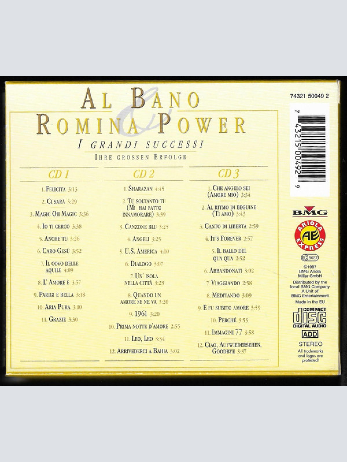 CD / Al Bano & Romina Power - I Grandi Successi - Ihre Grossen Erfolge