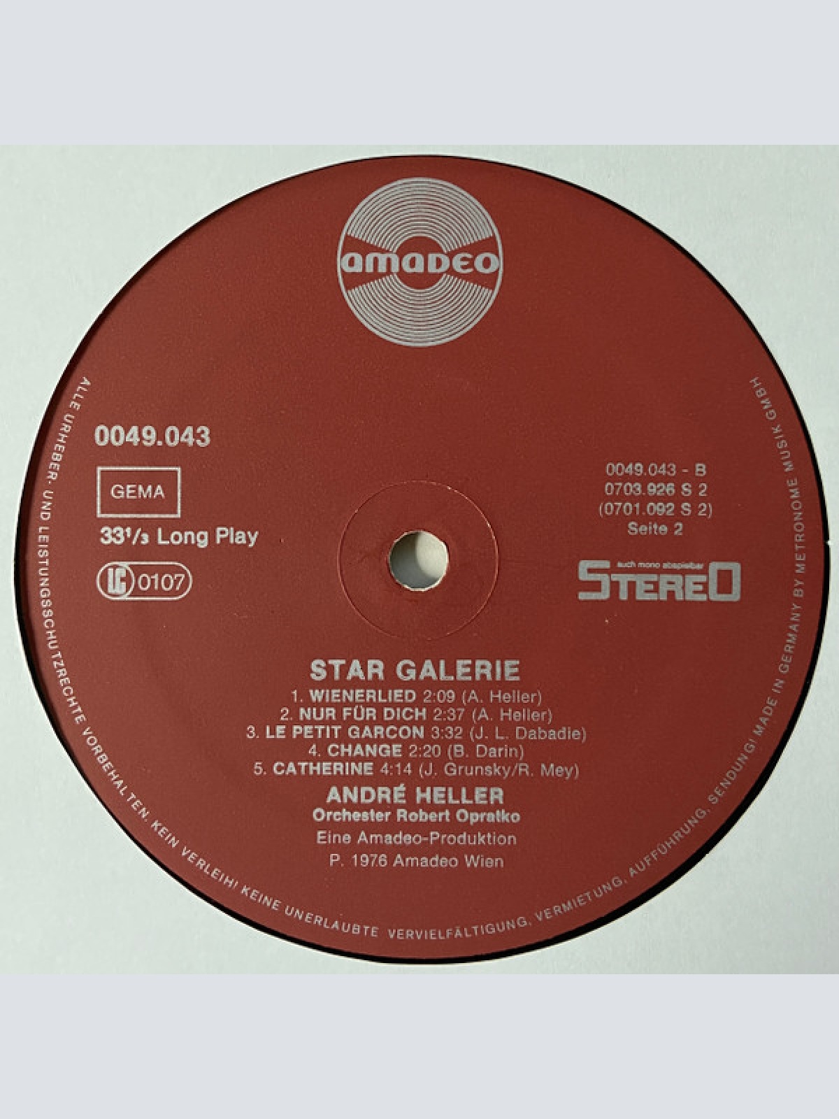 Vinyl / André Heller - Star Galerie