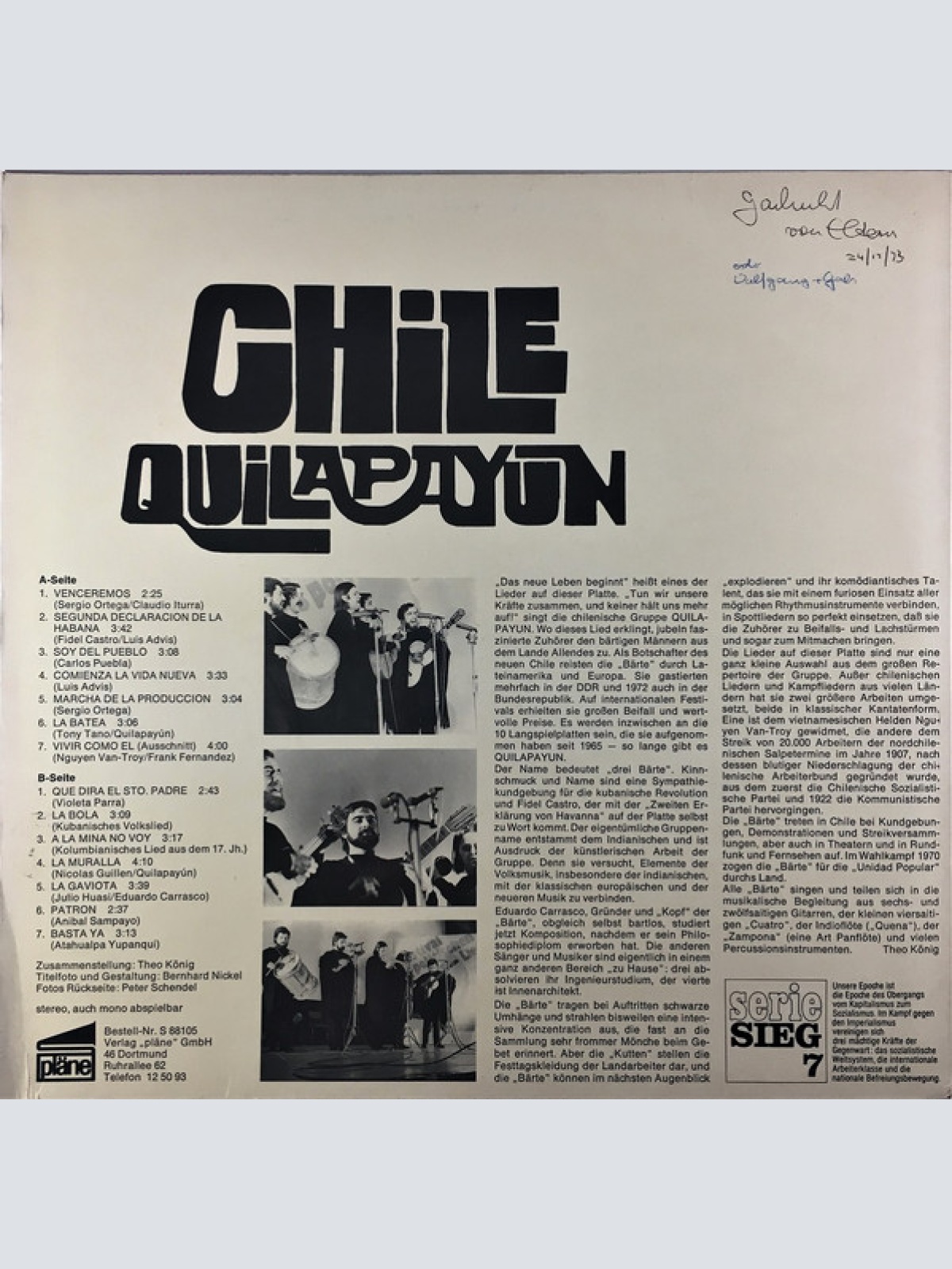 Vinyl / Quilapayún - Chile