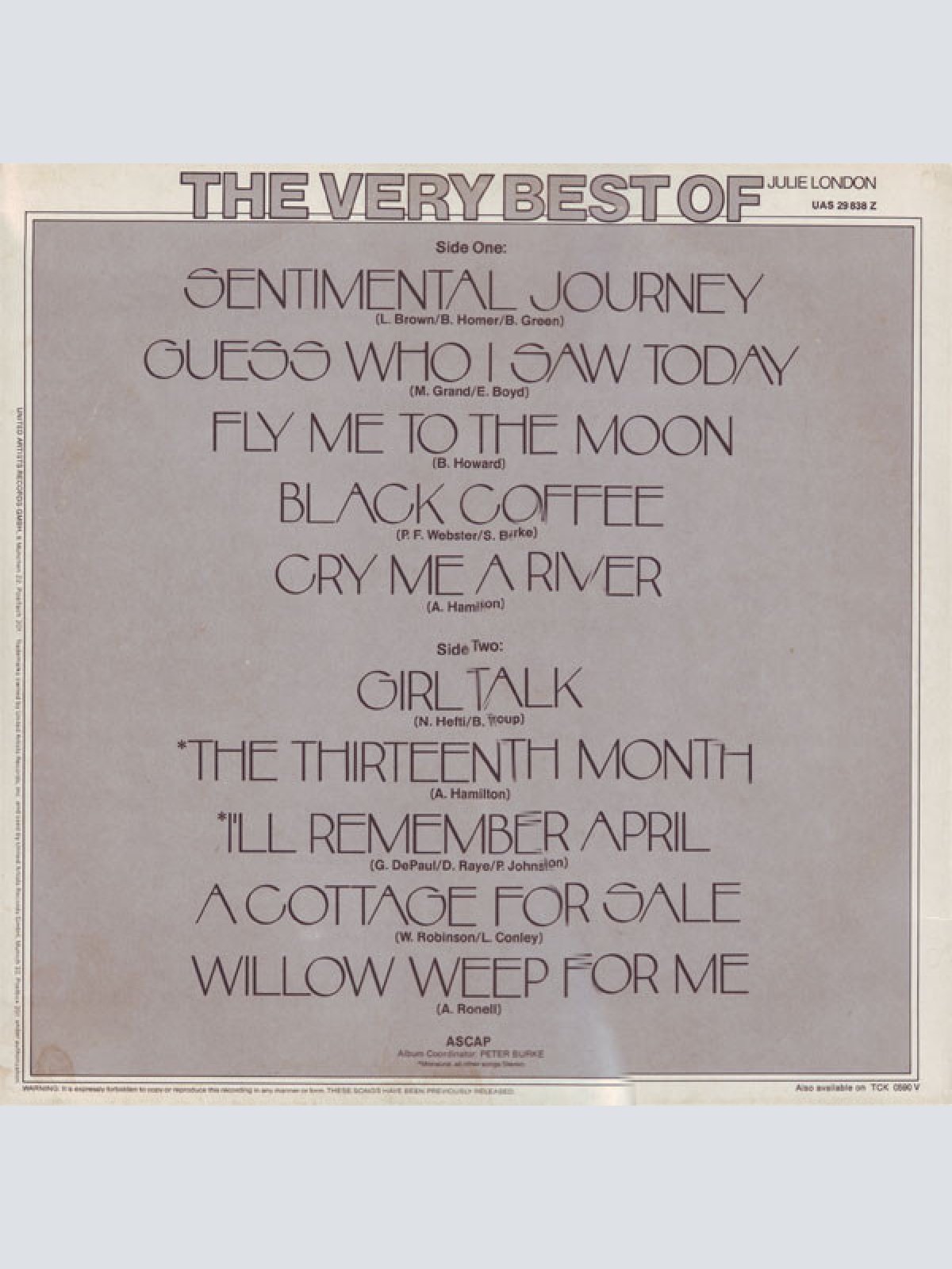 Vinyl / Julie London - The Very Best Of Julie London