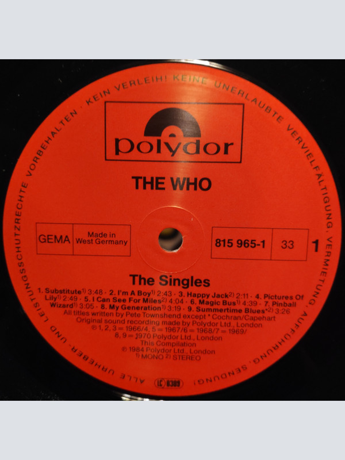 Vinyl / The Who - The Singles