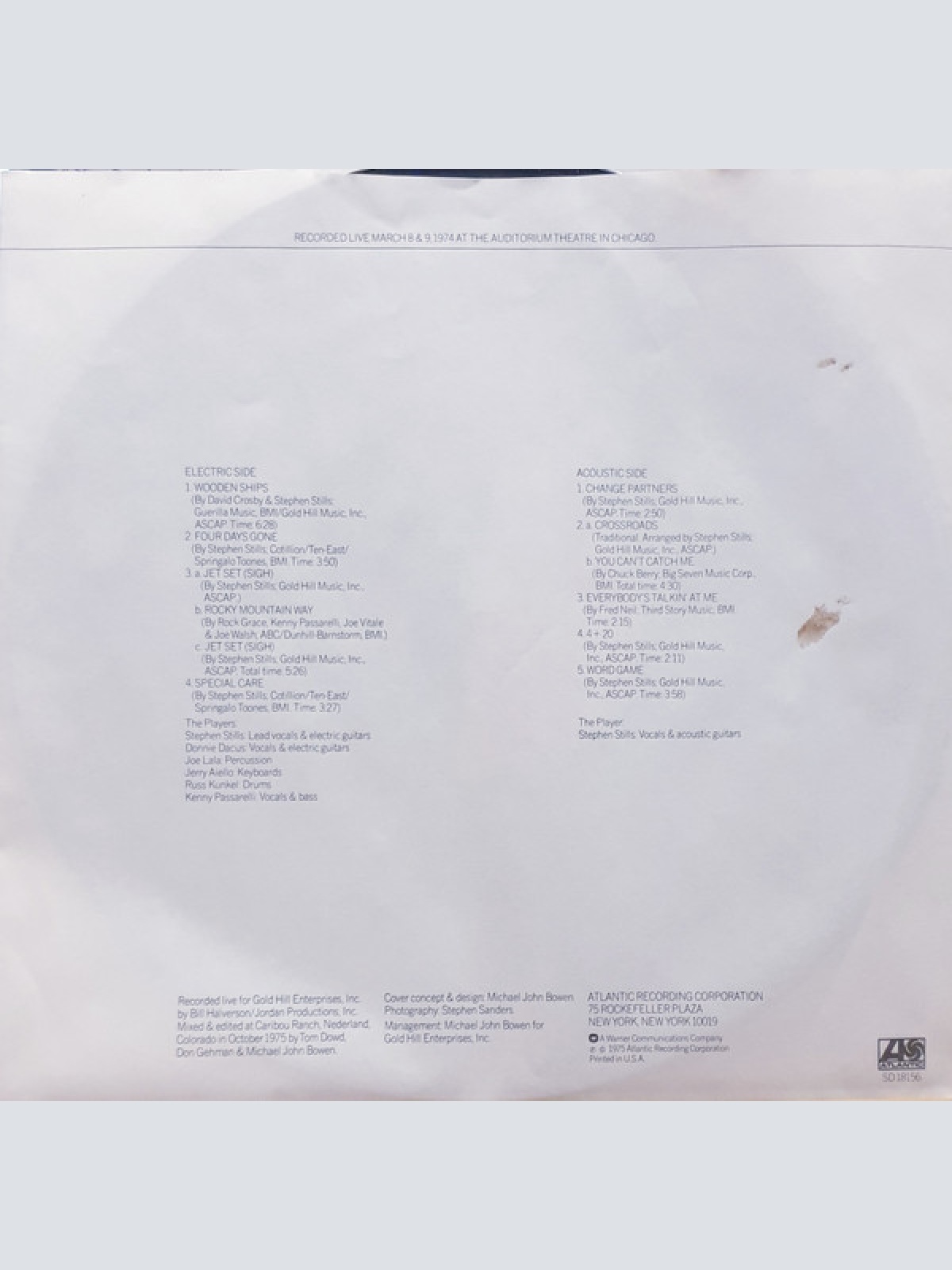 Vinyl / Stephen Stills - Stephen Stills Live