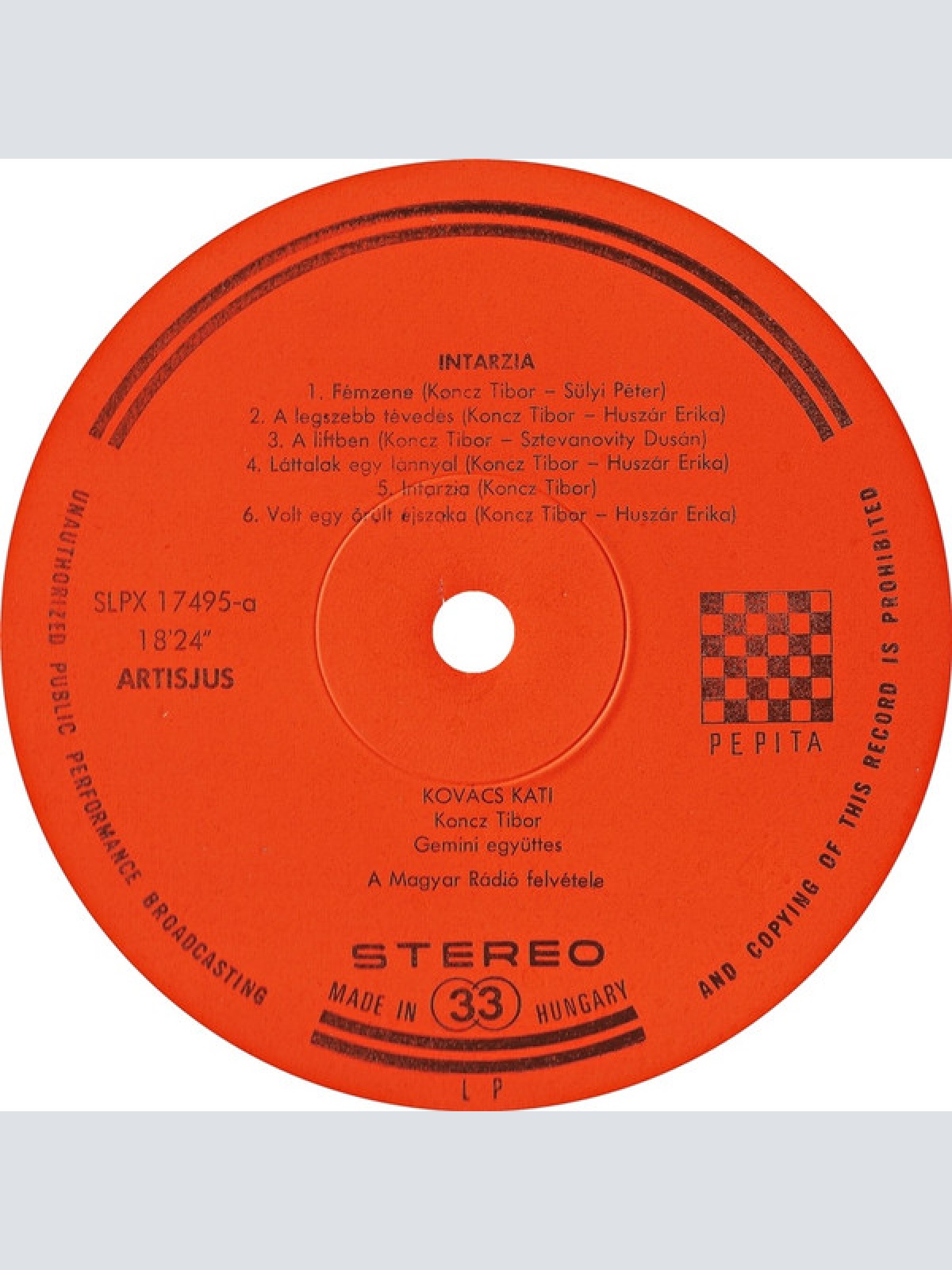 Vinyl / Kovács Kati* - Intarzia