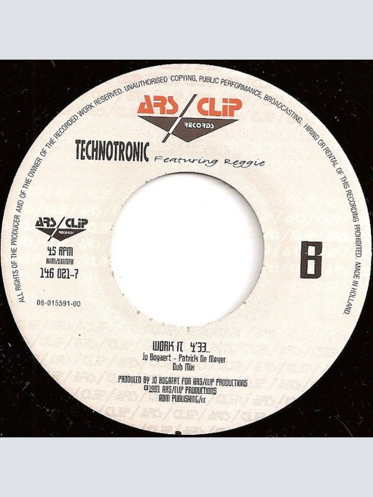 Vinyl / Technotronic Featuring Reggie - Work