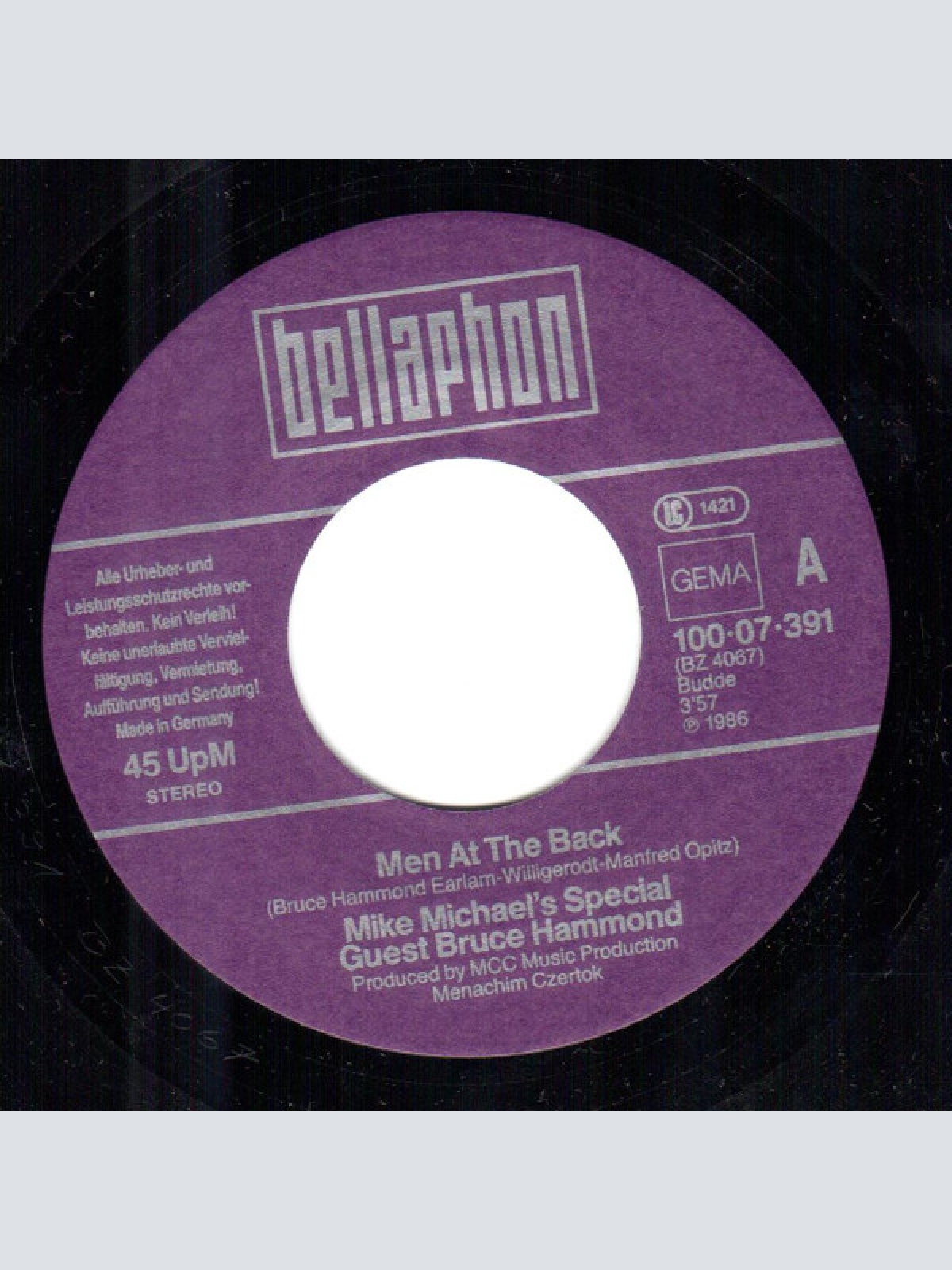 Vinyl / Mike Michael's* Special Guest Bruce Hammond* - Men At The Back