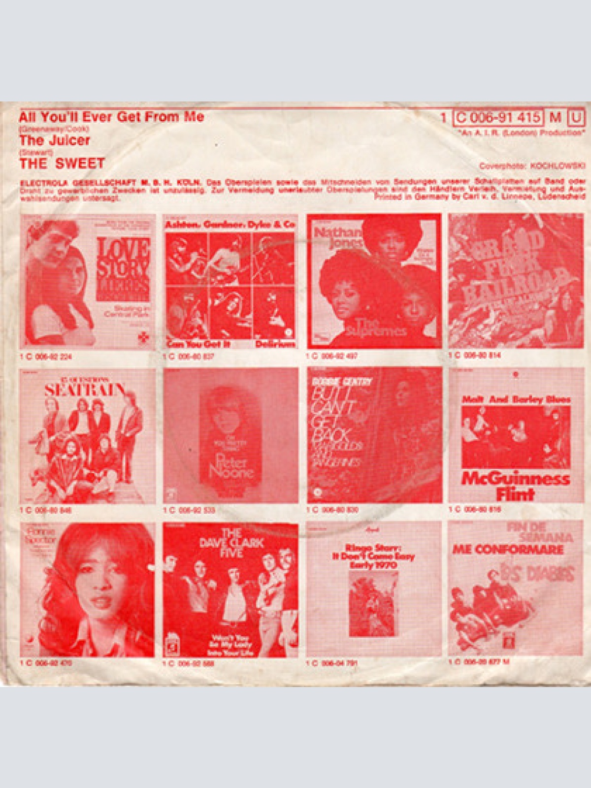 Vinyl / The Sweet - All You'll Ever Get From Me