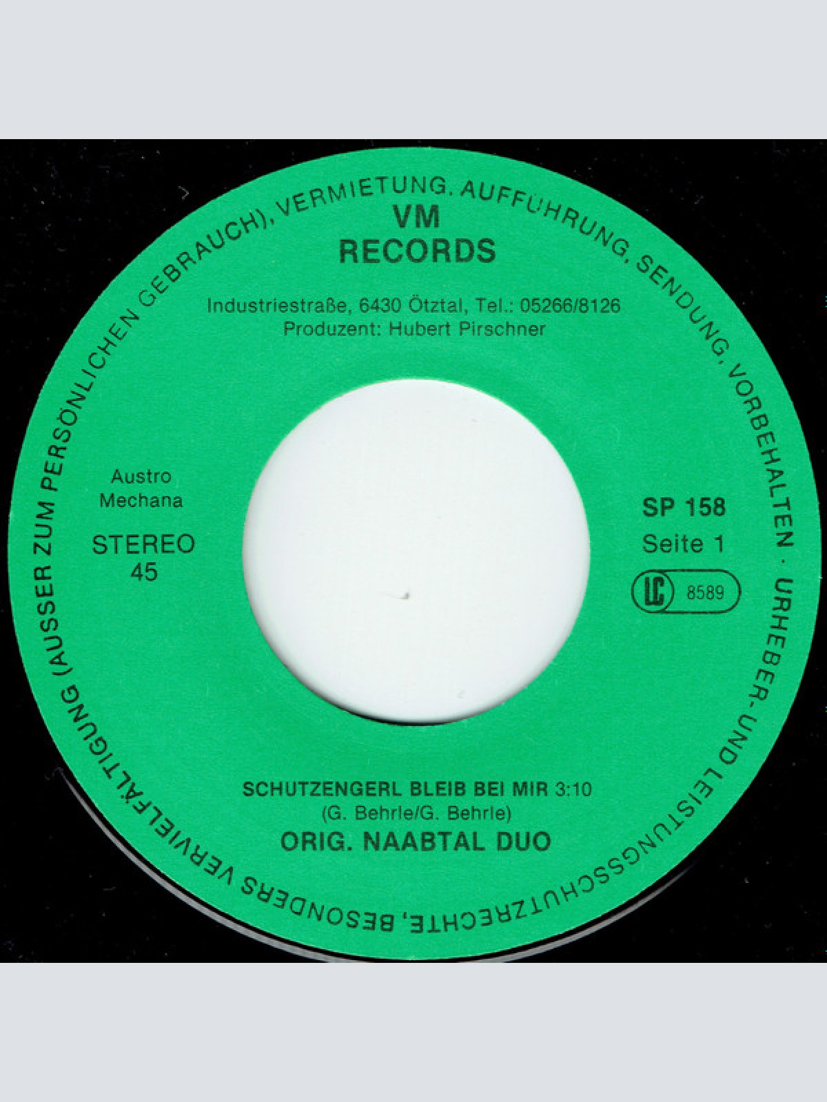 Vinyl / Orig. Naabtal Duo* - Schutzengerl Bleib Bei Mir