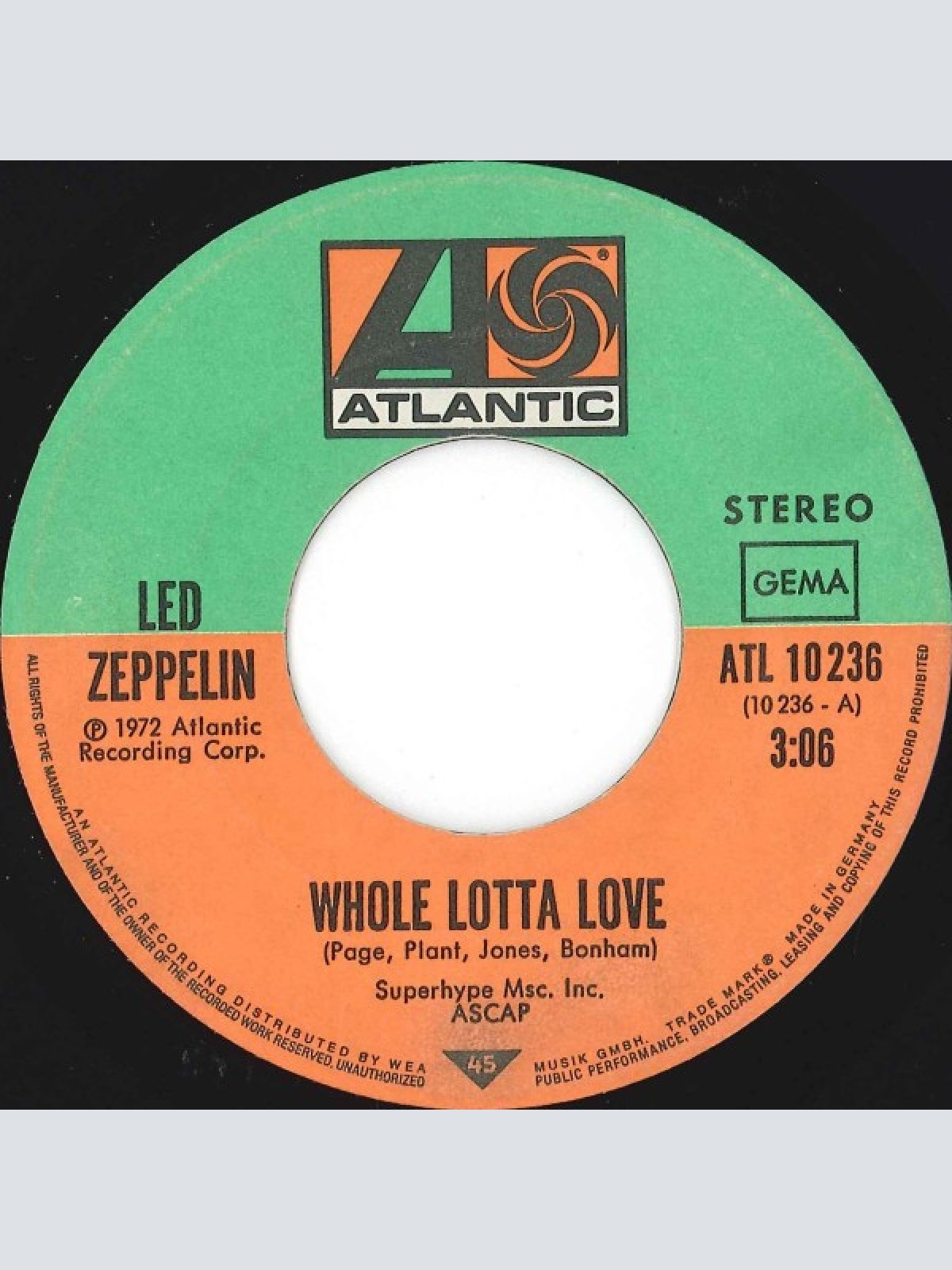 Vinyl / Led Zeppelin - Whole Lotta Love / Immigrant Song
