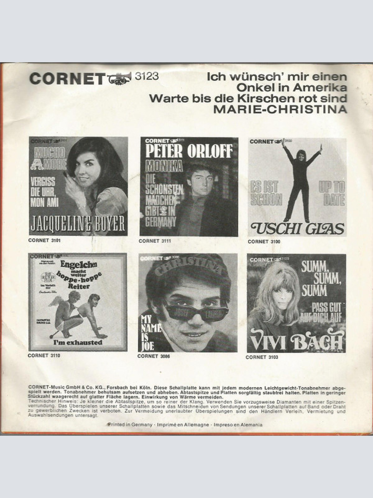 Vinyl / Marie-Christina - Ich Wünsch' Mir Einen Onkel In Amerika