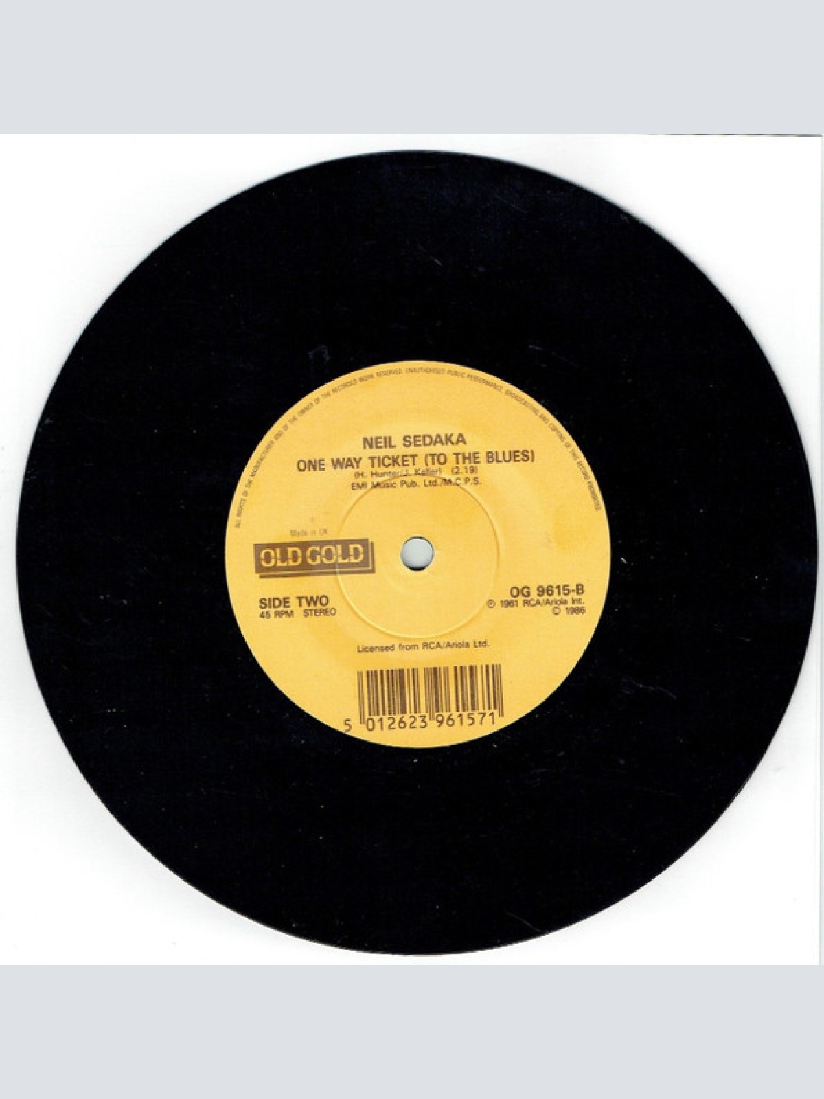 Vinyl / Neil Sedaka - Oh, Carol! / One Way Ticket (To The Blues)