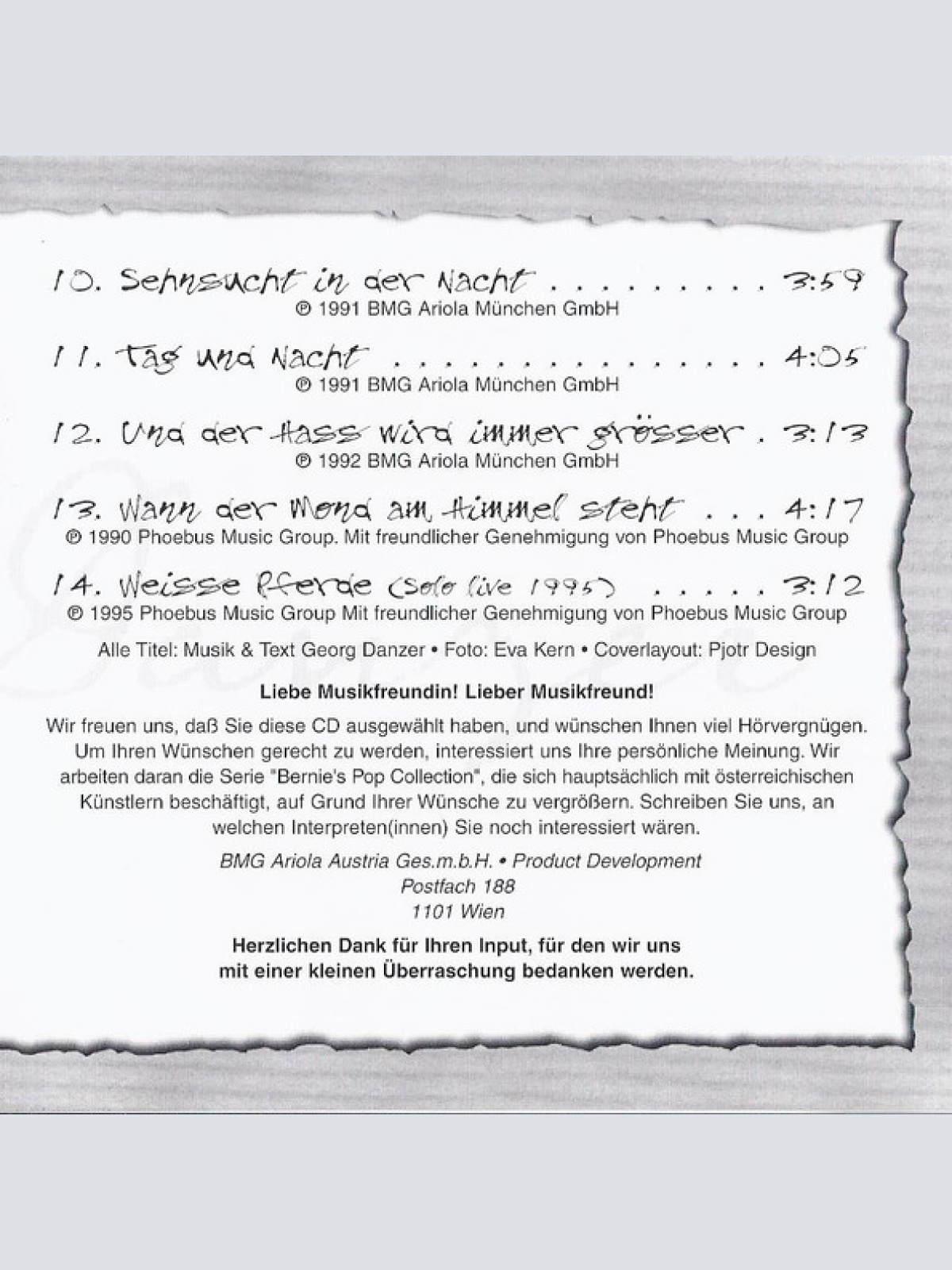 CD / Georg Danzer - Bernie's Pop Collection Vol. I