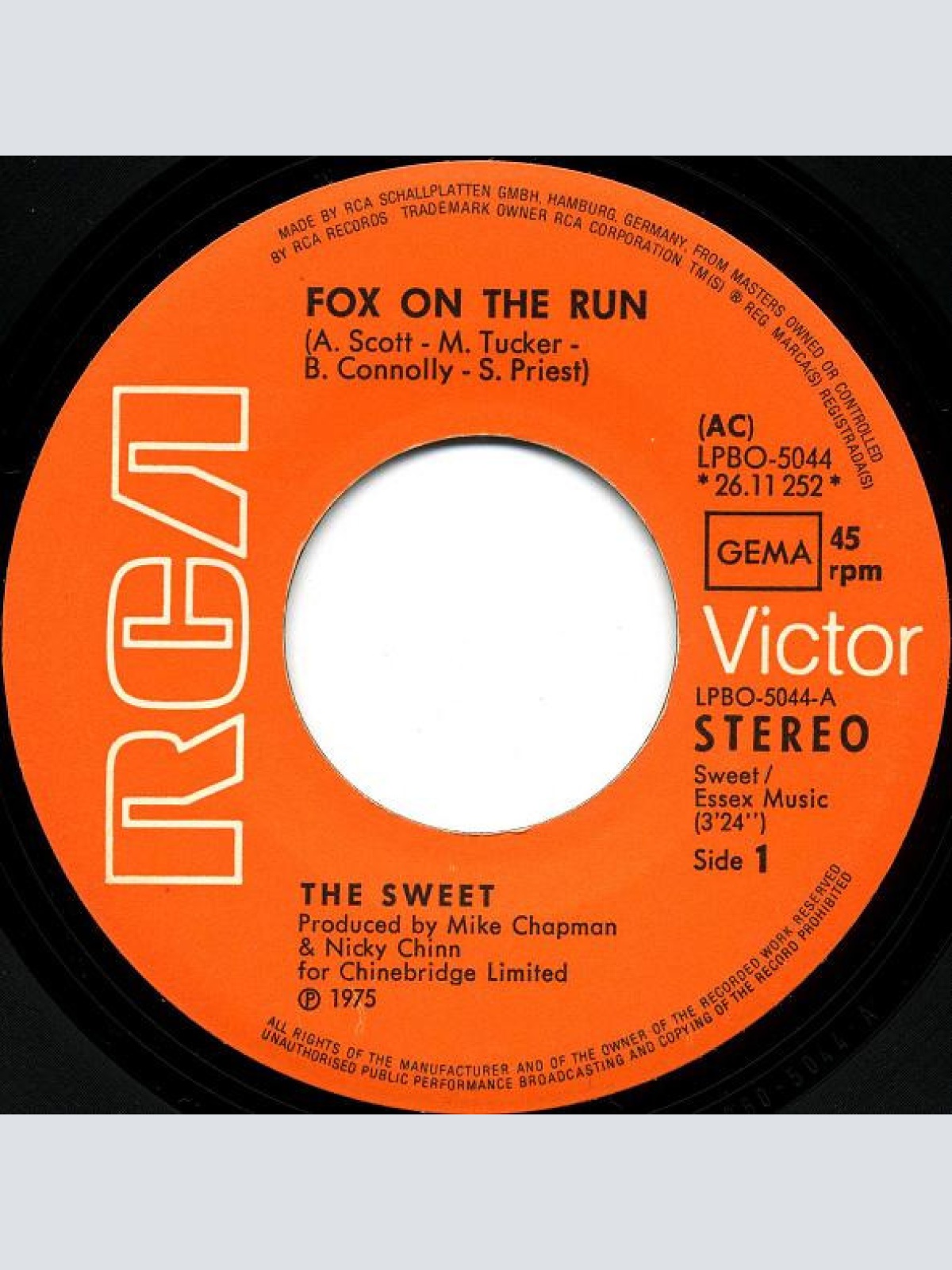 Vinyl / Sweet* - Fox On The Run