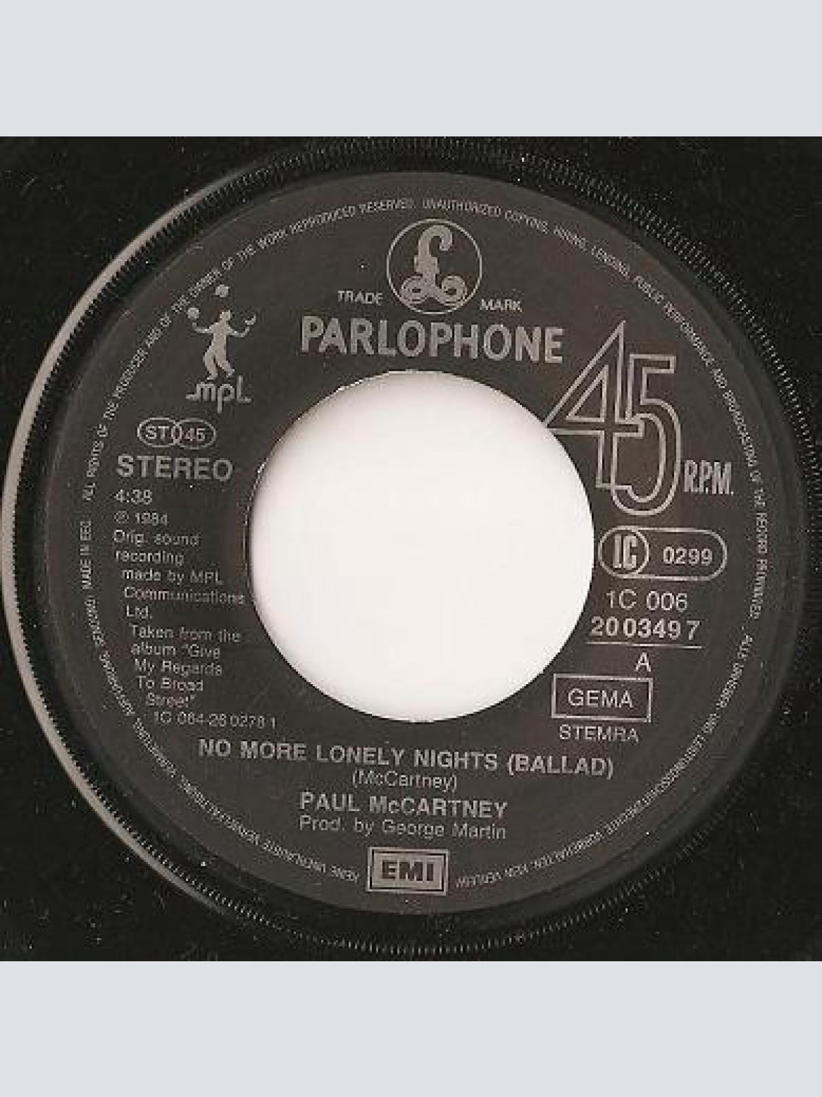 Vinyl / Paul McCartney - No More Lonely Nights