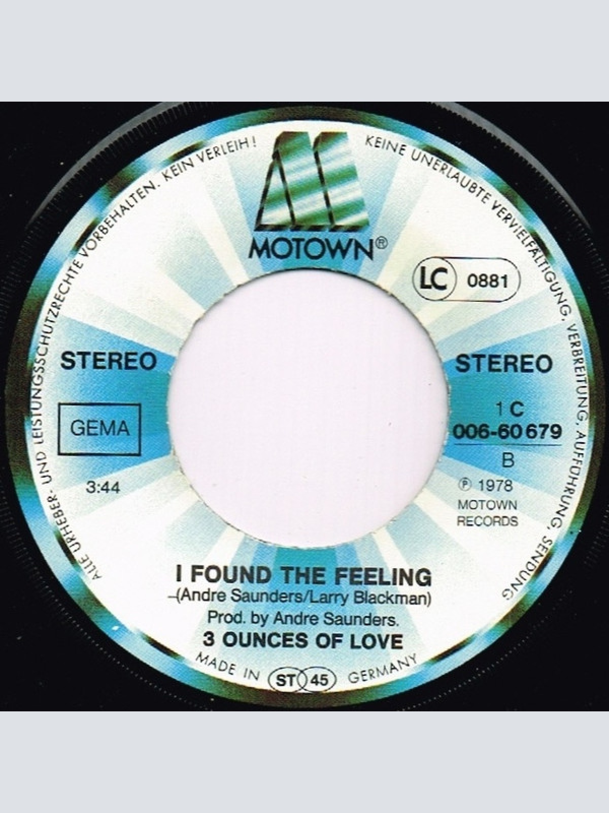 Vinyl / 3 Ounces Of Love* - Star Love / I Found Feeling