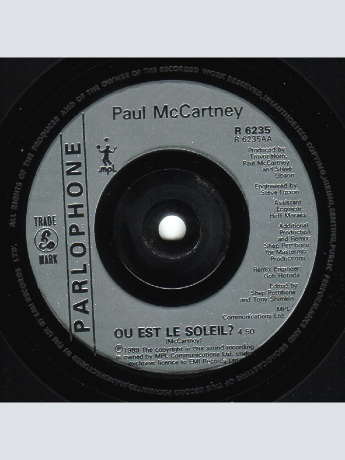 Vinyl / Paul McCartney - Figure Of Eight / Ou Est Le Soleil?