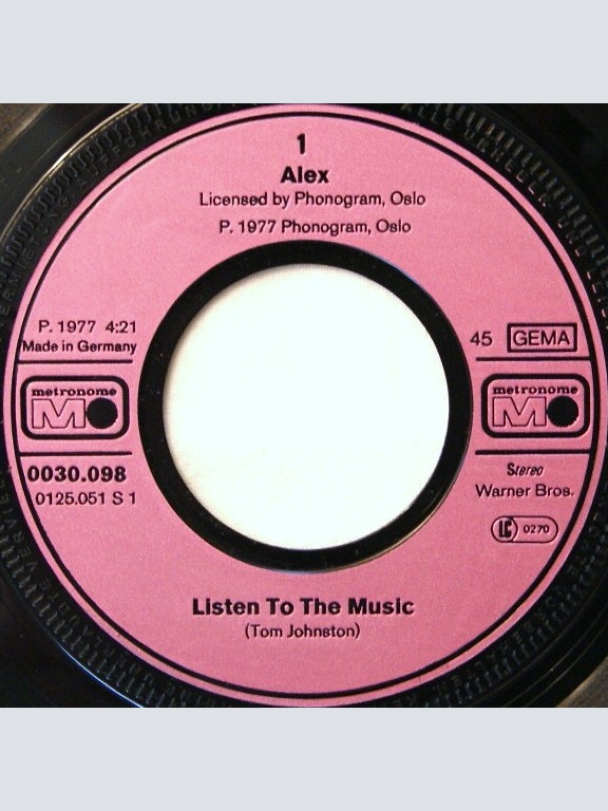 Vinyl / Alex (8) - Listen To The Music