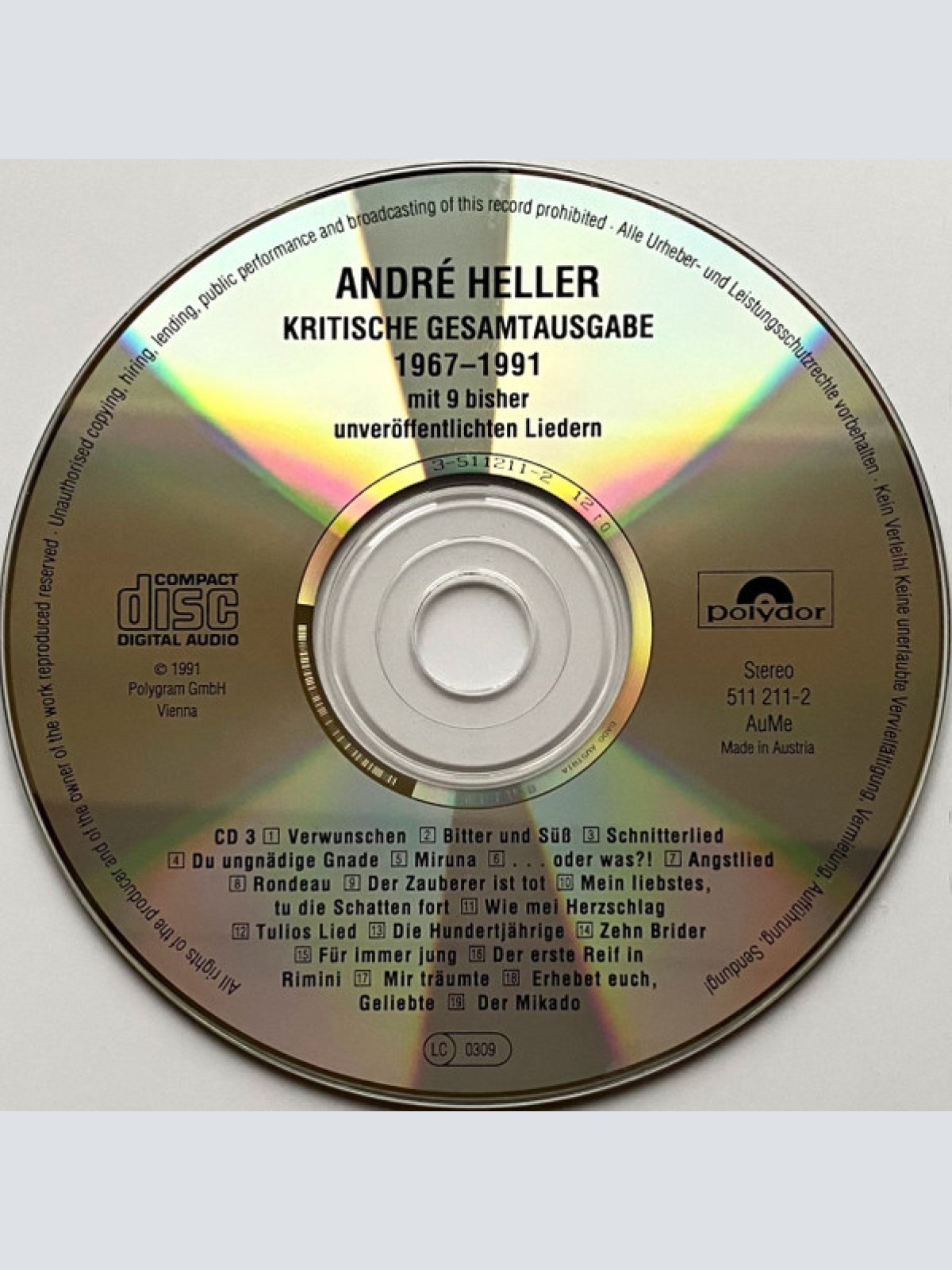 CD / André Heller - Kritische Gesamtausgabe 1967-1991