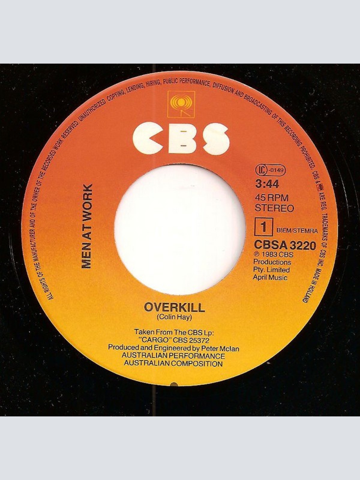 Vinyl / Men At Work - Overkill