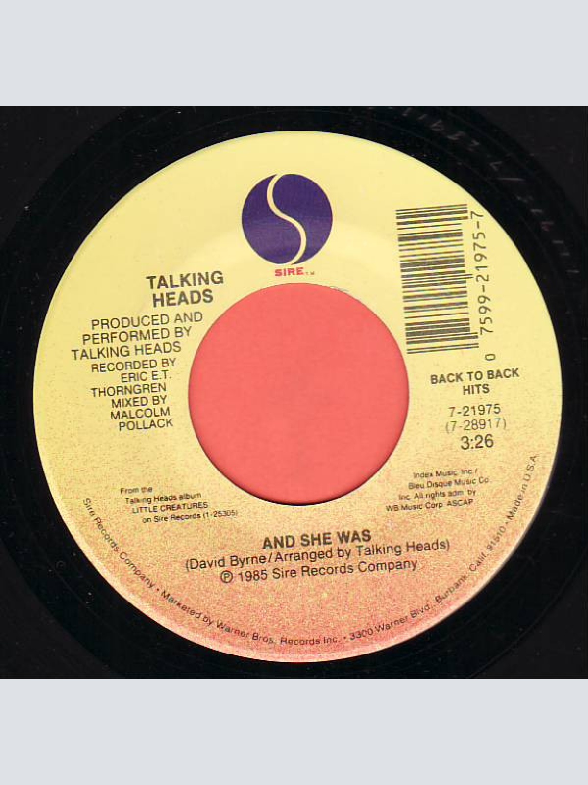 Vinyl / Talking Heads - And She Was / Wild Wild Life